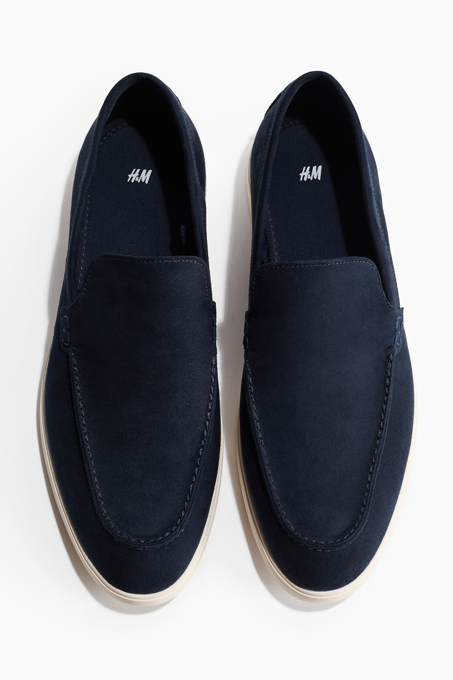Moccasin-seam loafers - Navy blue/Beige - 3