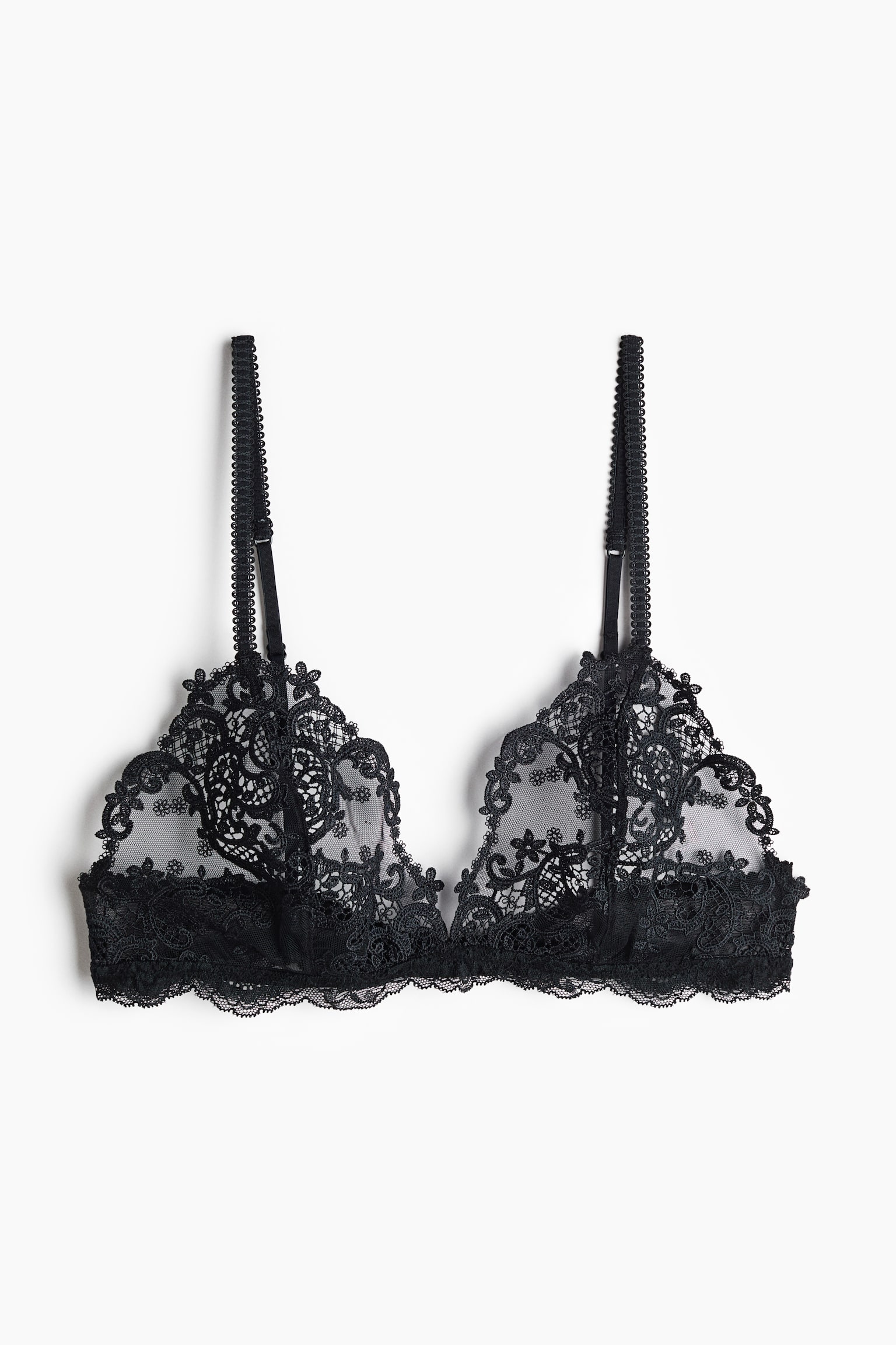Бра Soft-Cup, вышивка — H&M, цвет: Чёрный — фото 1