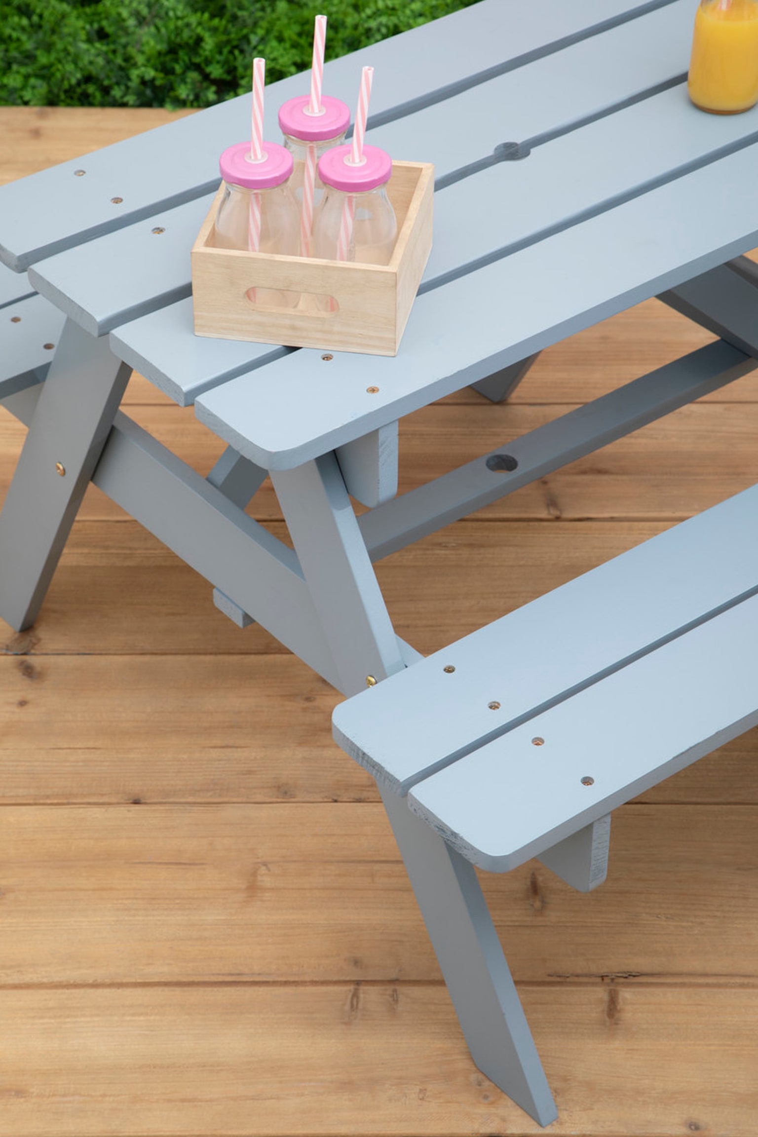 Brighton Kids Picnic Bench - Grey/Pink - 2