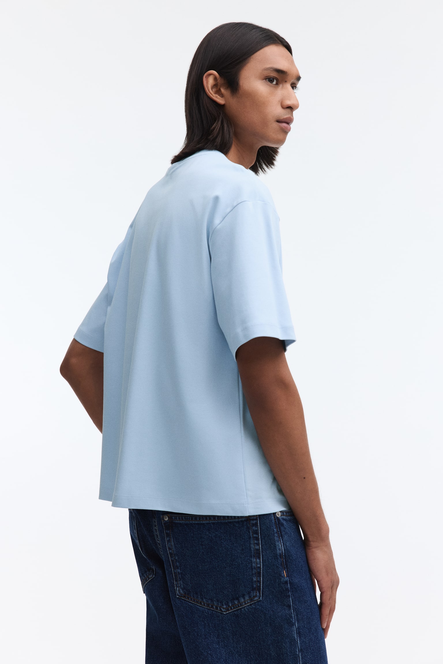 T-shirt Oversized Fit - Azzurro/Bianco/Nero/Viola scuro - 5