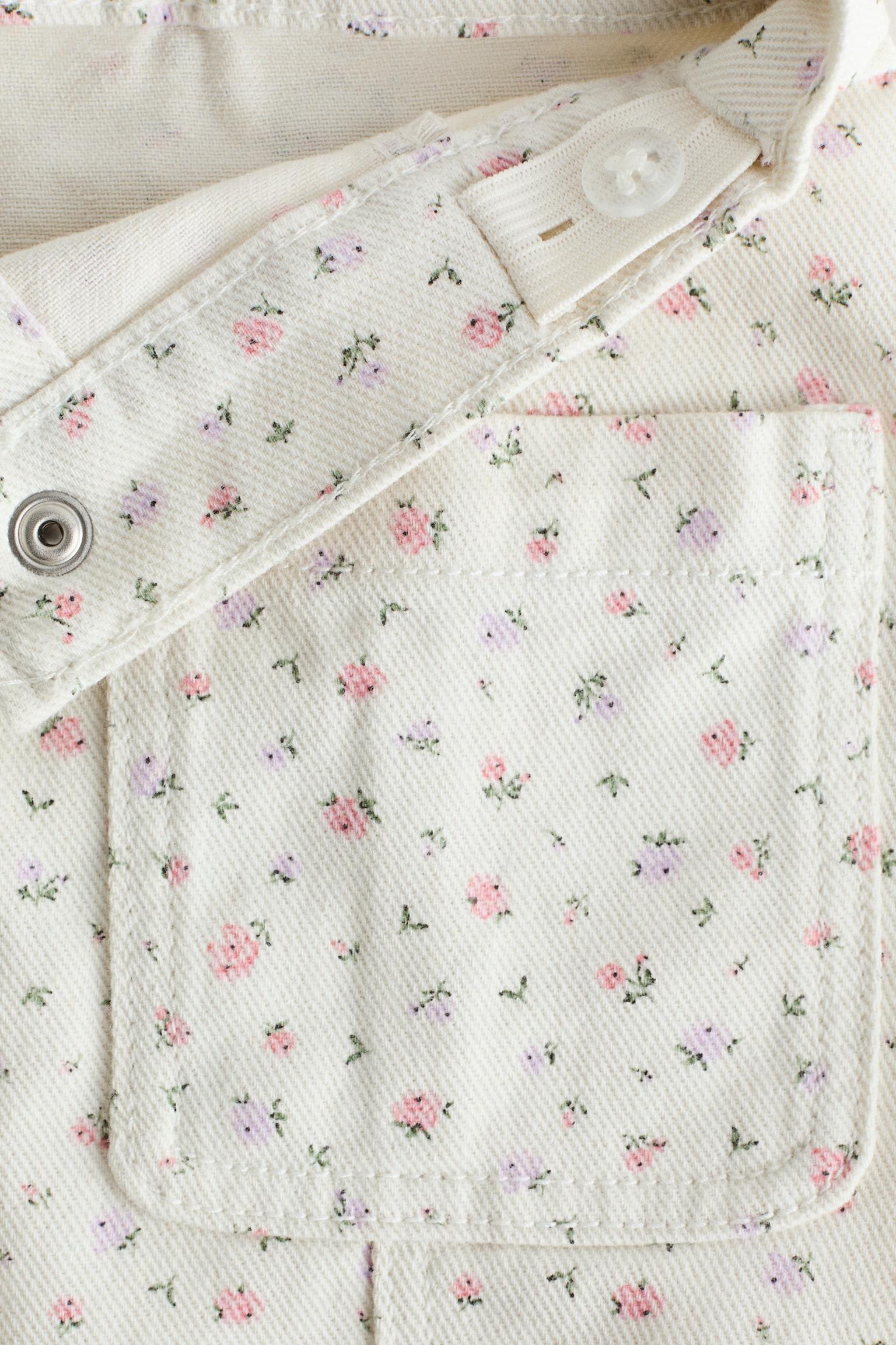 Cotton twill skirt - Cream/Floral/Light pink/Cherries - 2