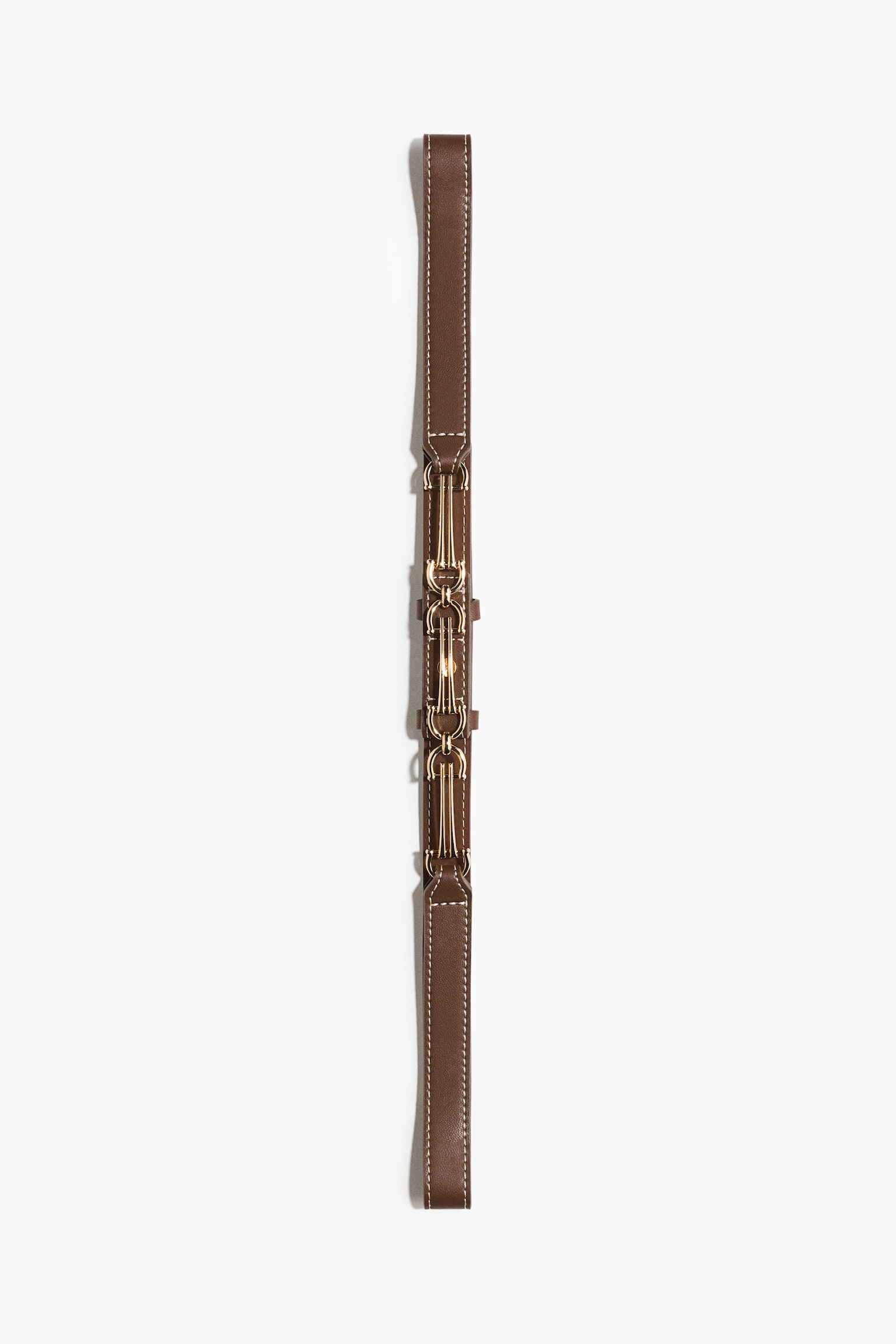 Snaffle-detail belt - Brown/Gold-coloured
