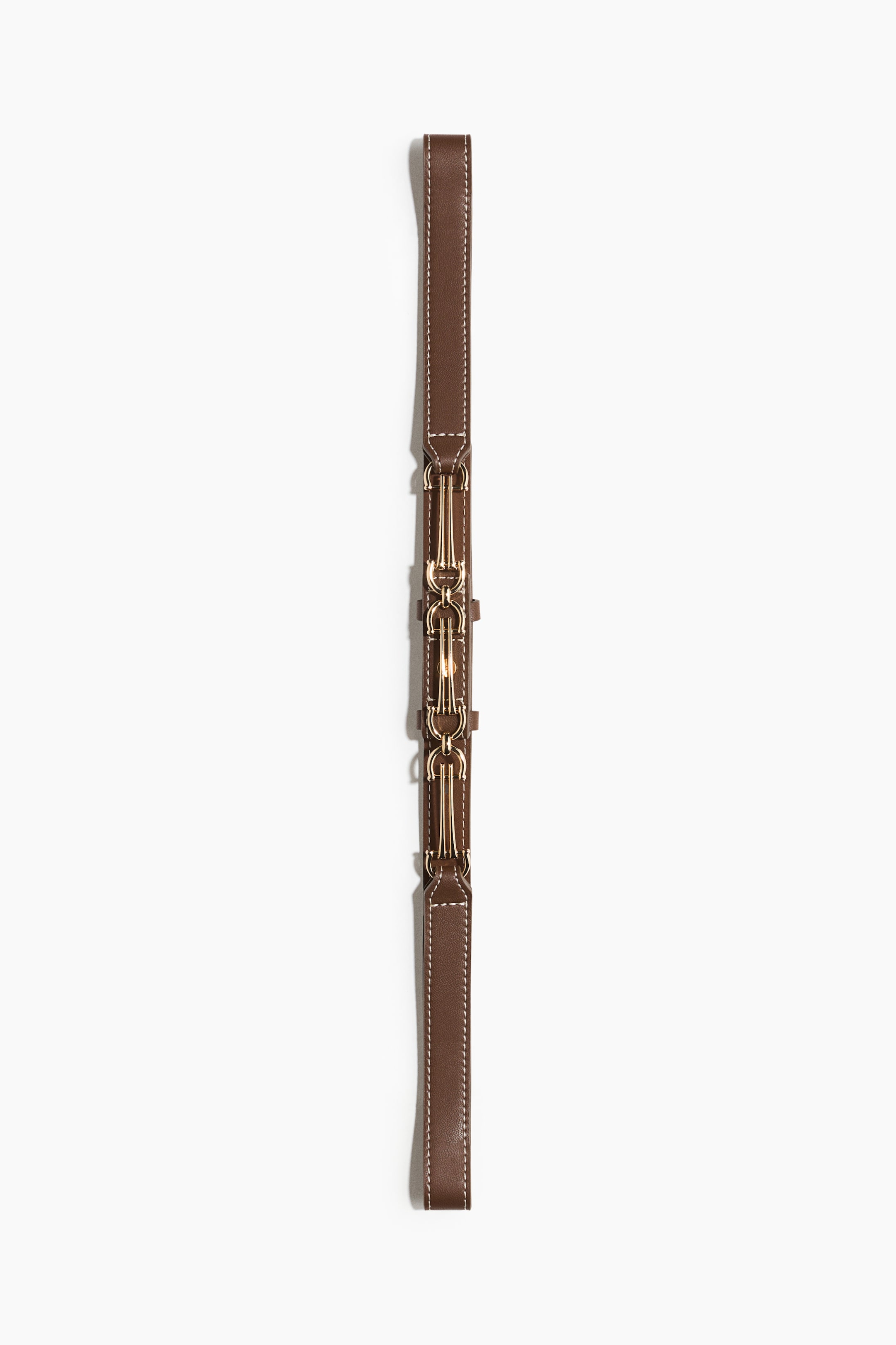 View larger image: Snaffle buckle-detail belt - Brown/Gold-coloured - Ladies | H&M IN 1