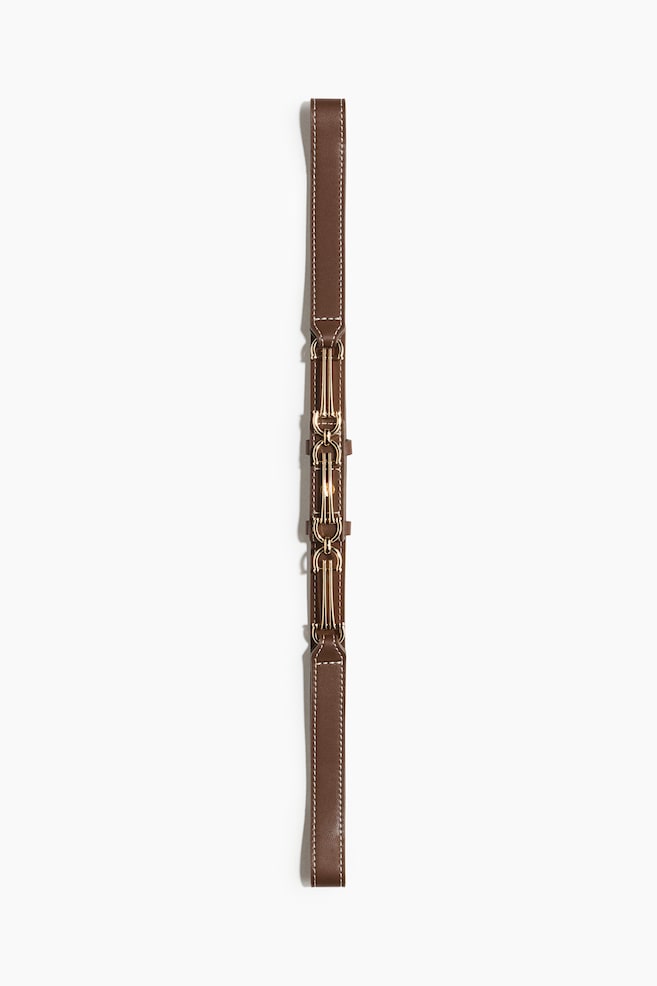 Ceinture avec détail façon mors - Marron/doré - 1