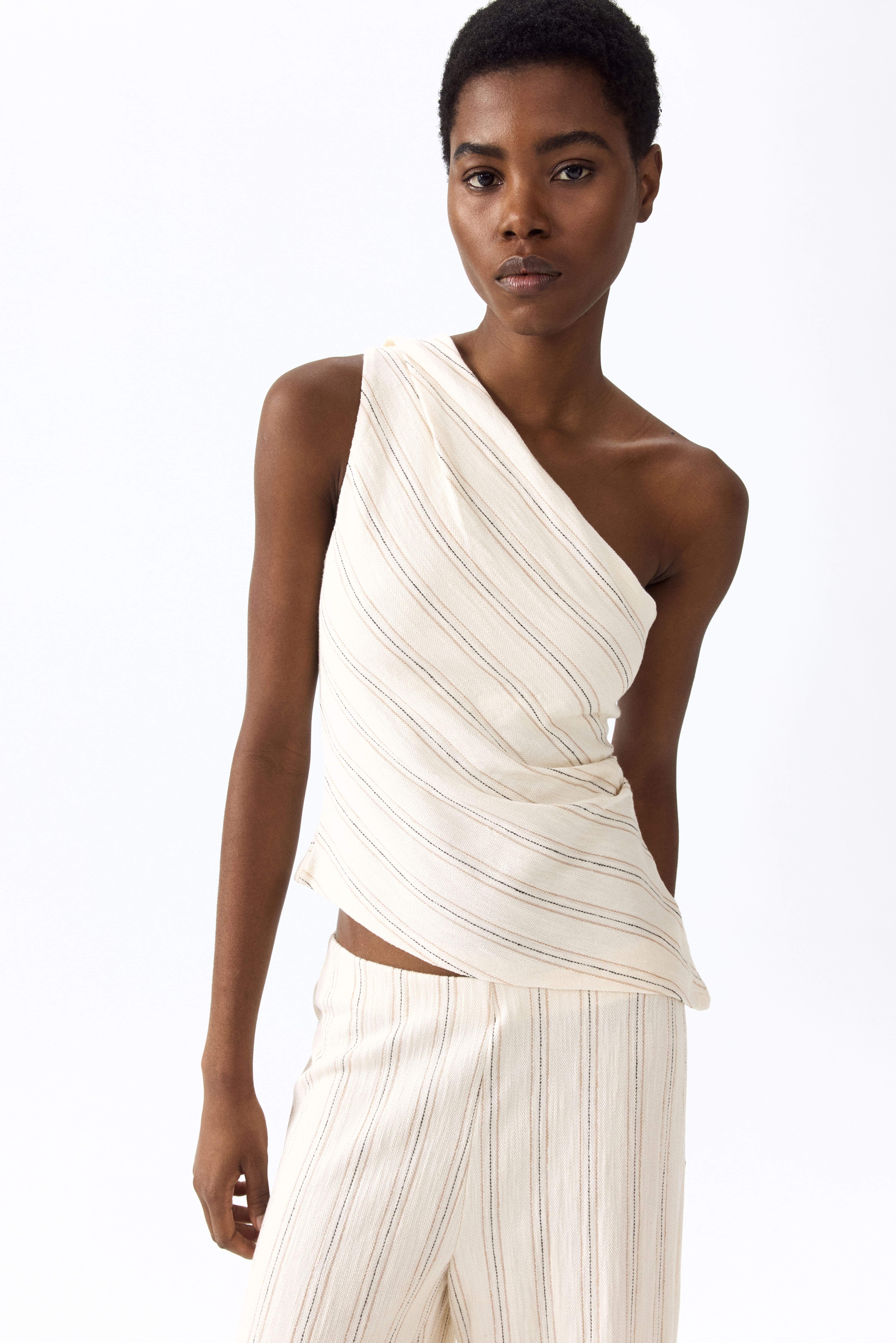 Textured Cotton Pull-On Pants