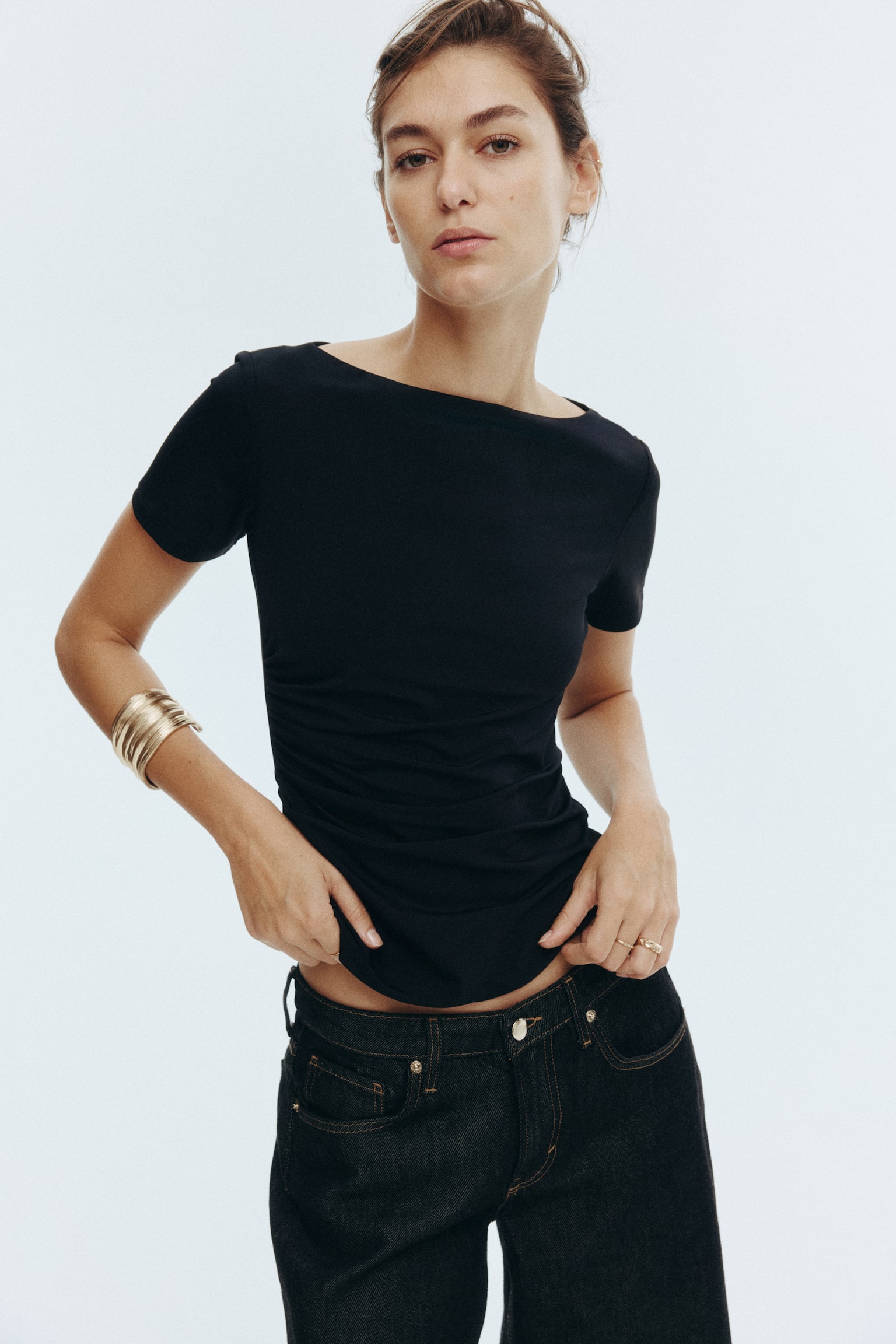 Áo rút vải - Màu đen - 6