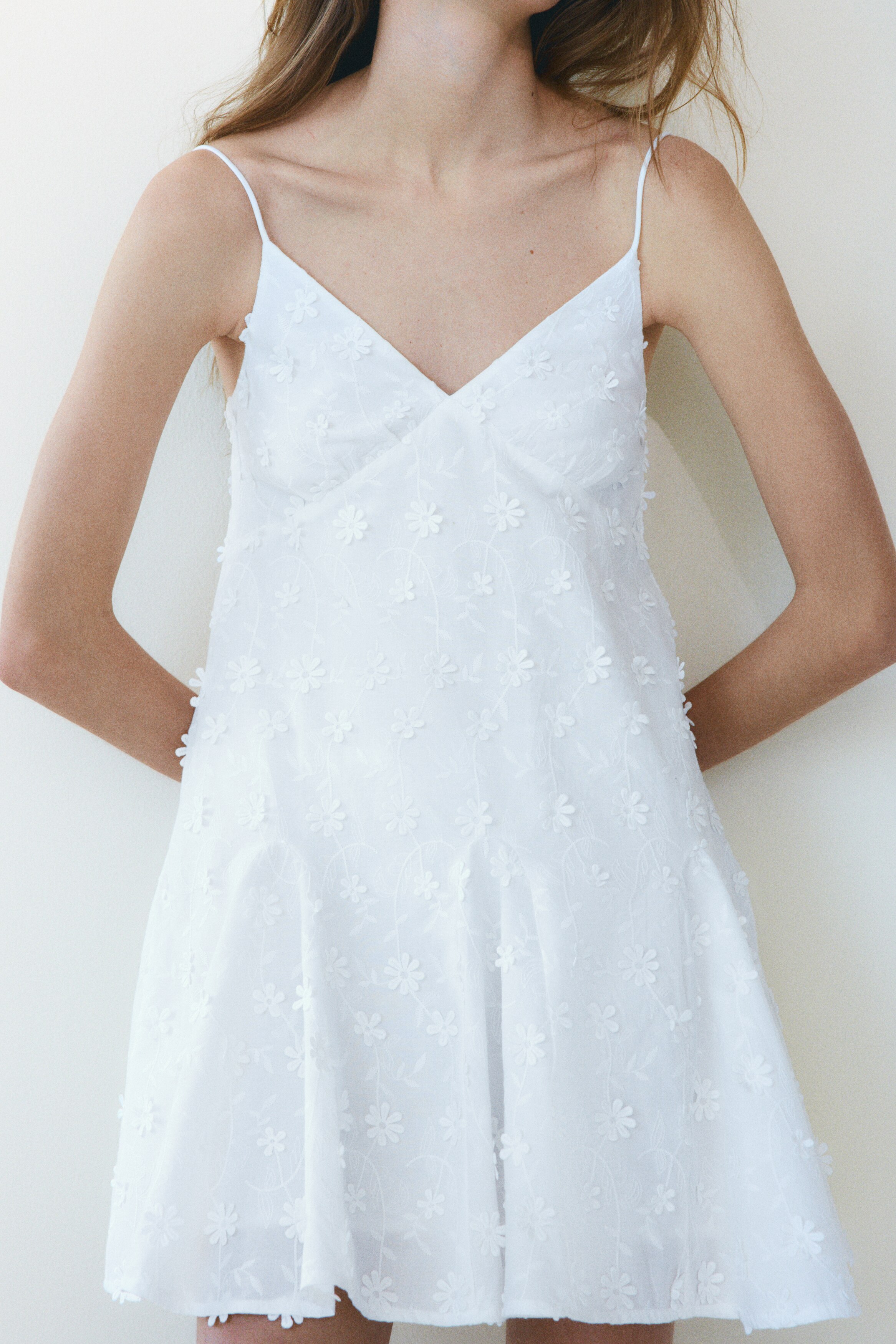 Appliquéd cotton dress