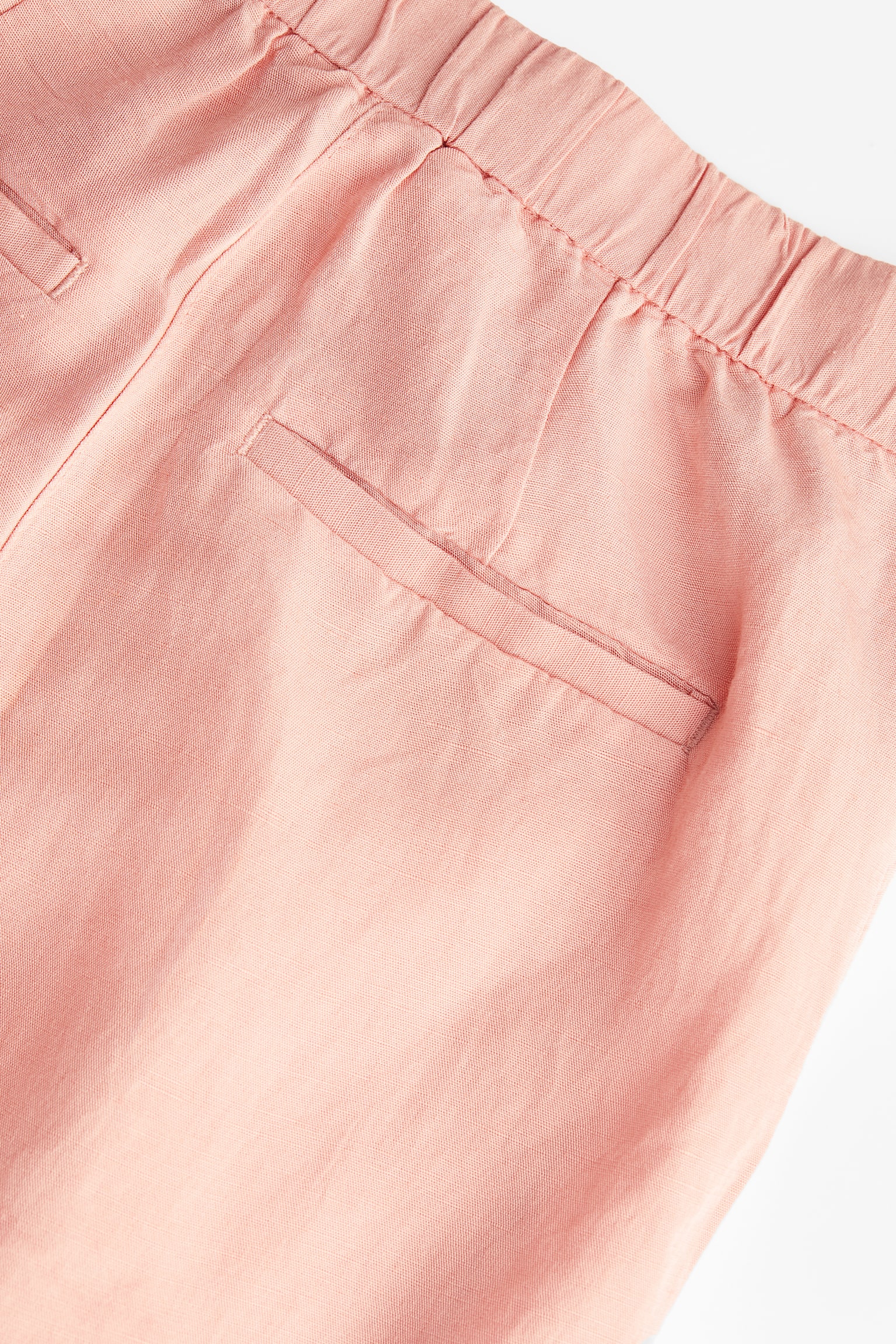 Flared Linen Blend Pants - Apricot/Red - 2