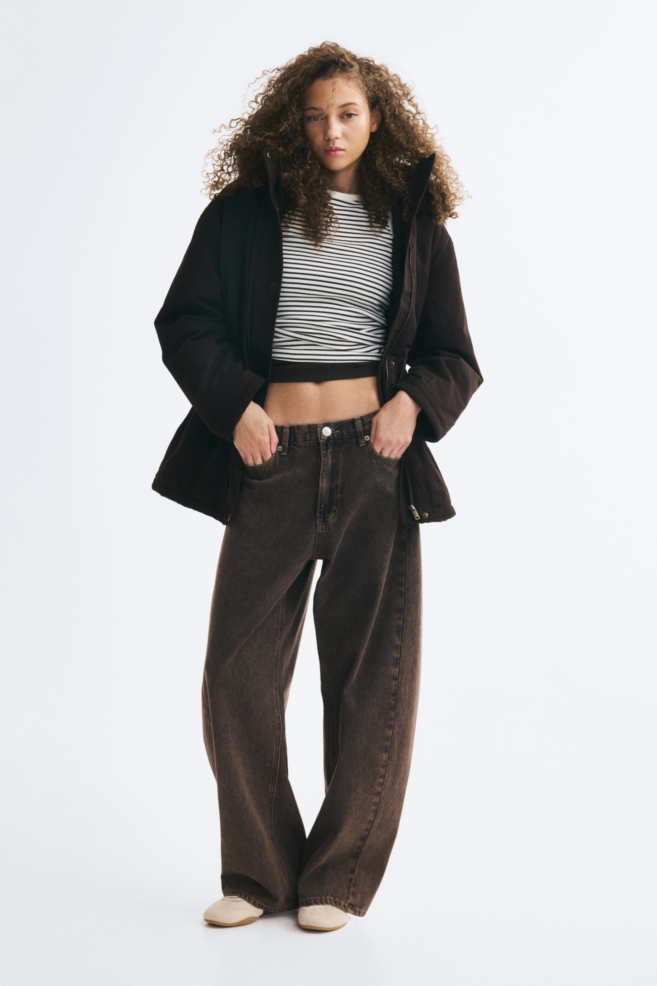 View larger image: Oversized fluffy-trim parka - Dark brown - Ladies | H&M 1