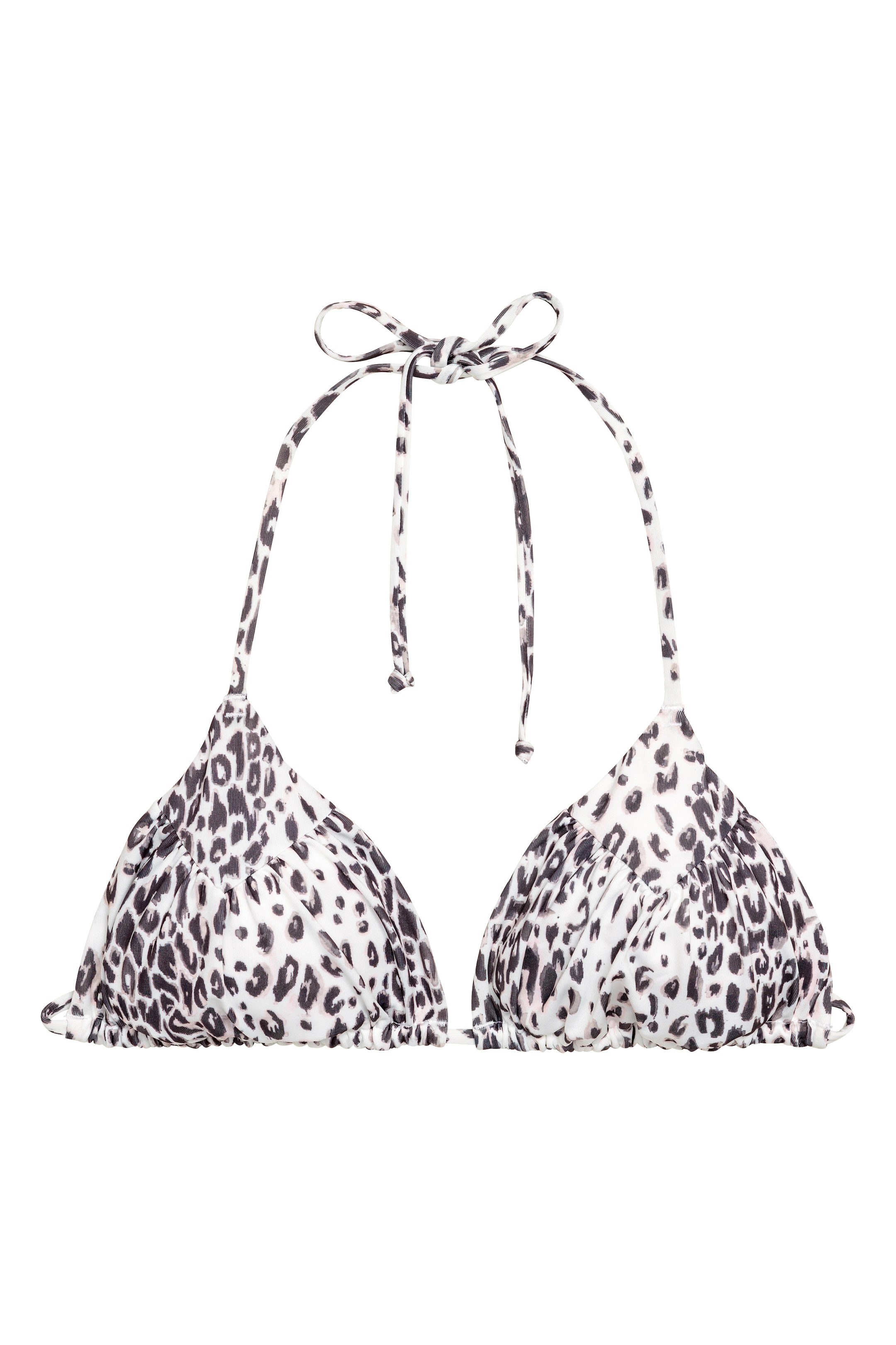 Ver imagen más grande: Top de bikini de triángulo - Blanco/Estampado de leopardo - MUJER | H&M ES 1