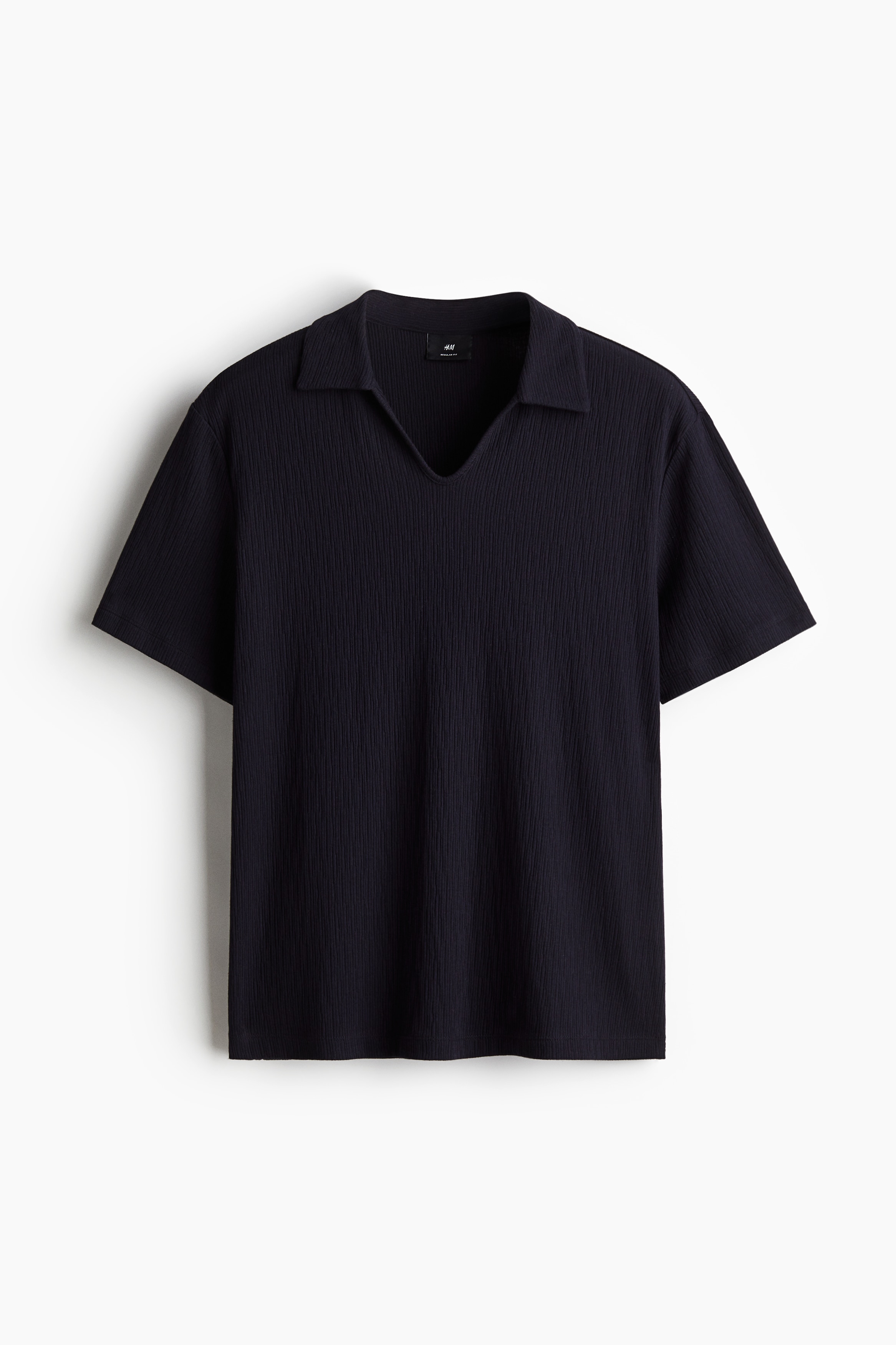 H & M - T-Shirt mit Kragen in Regular Fit - Blau - Herren