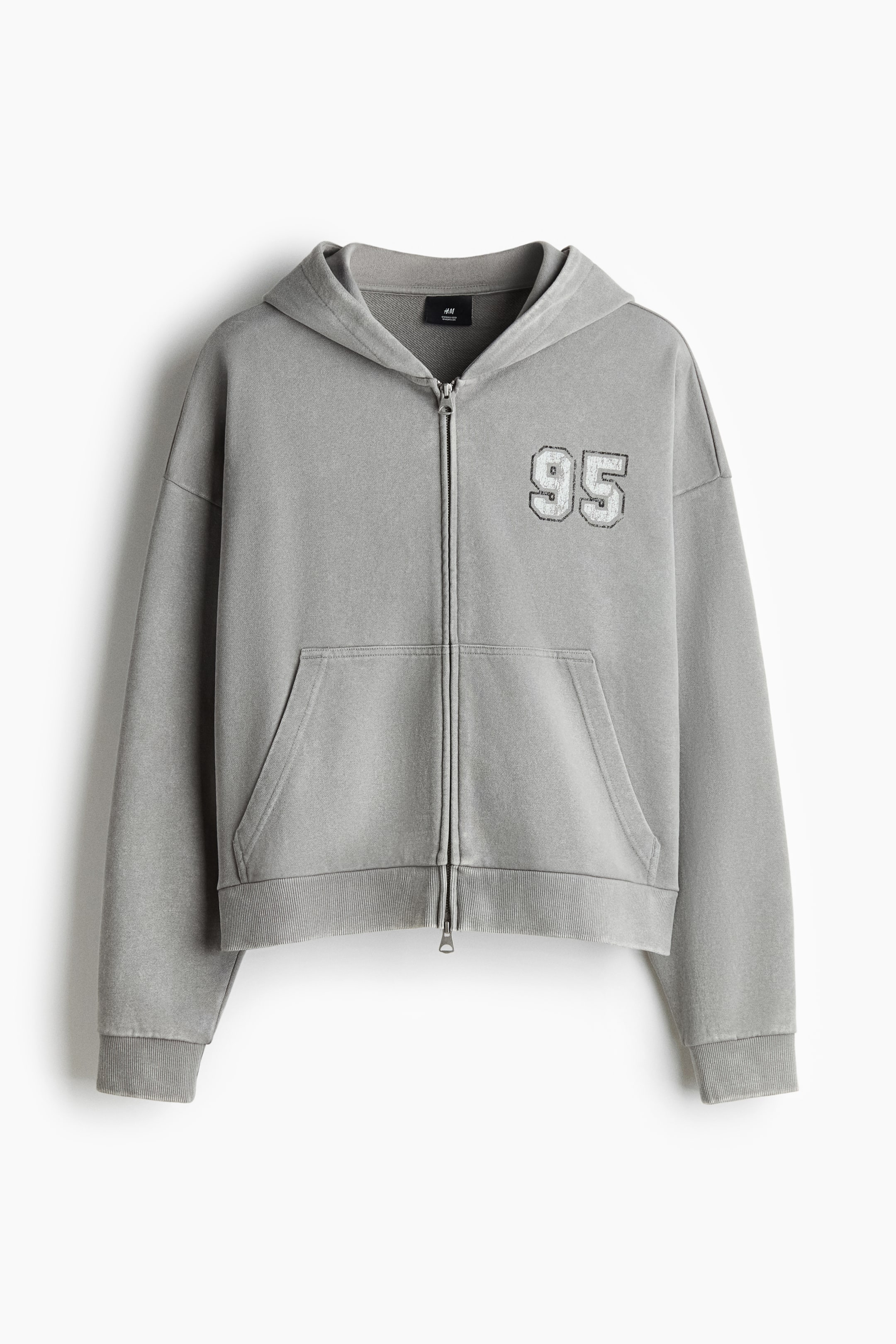 Ampliar la imagen: Sudadera cuadrada Oversized Fit con zíper - Gris tenue/95 - Men | H&M MX 1