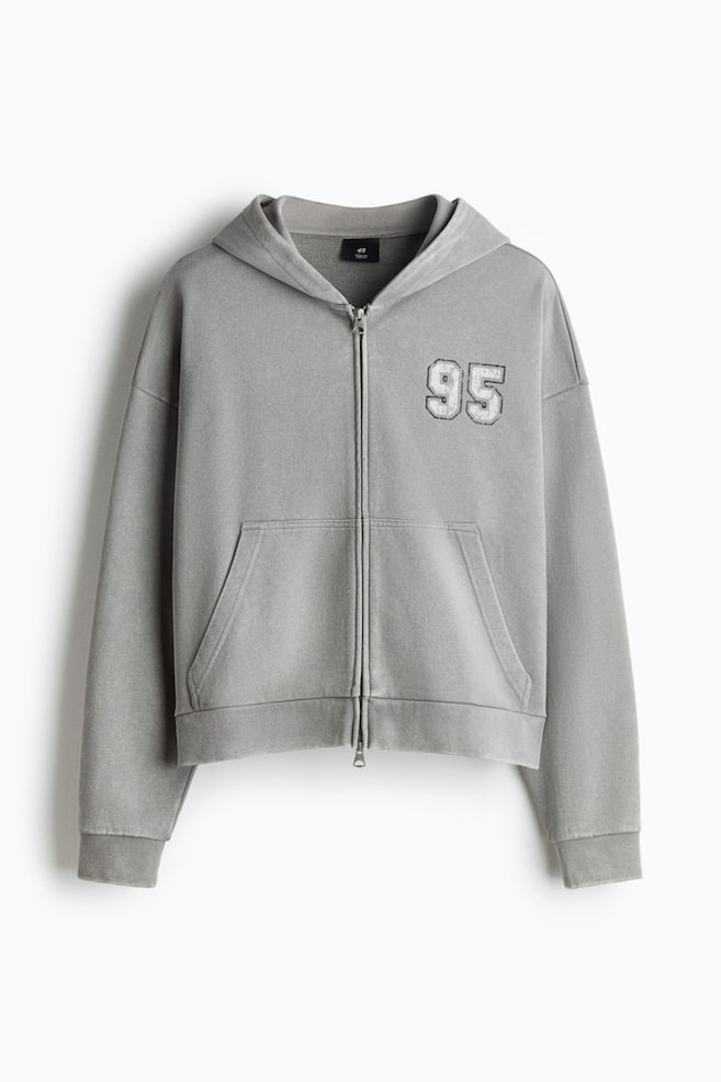 Oversized-Fit Boxy Hooded Jacket - Dusty gray/95/Yellow/California Dreams - 1