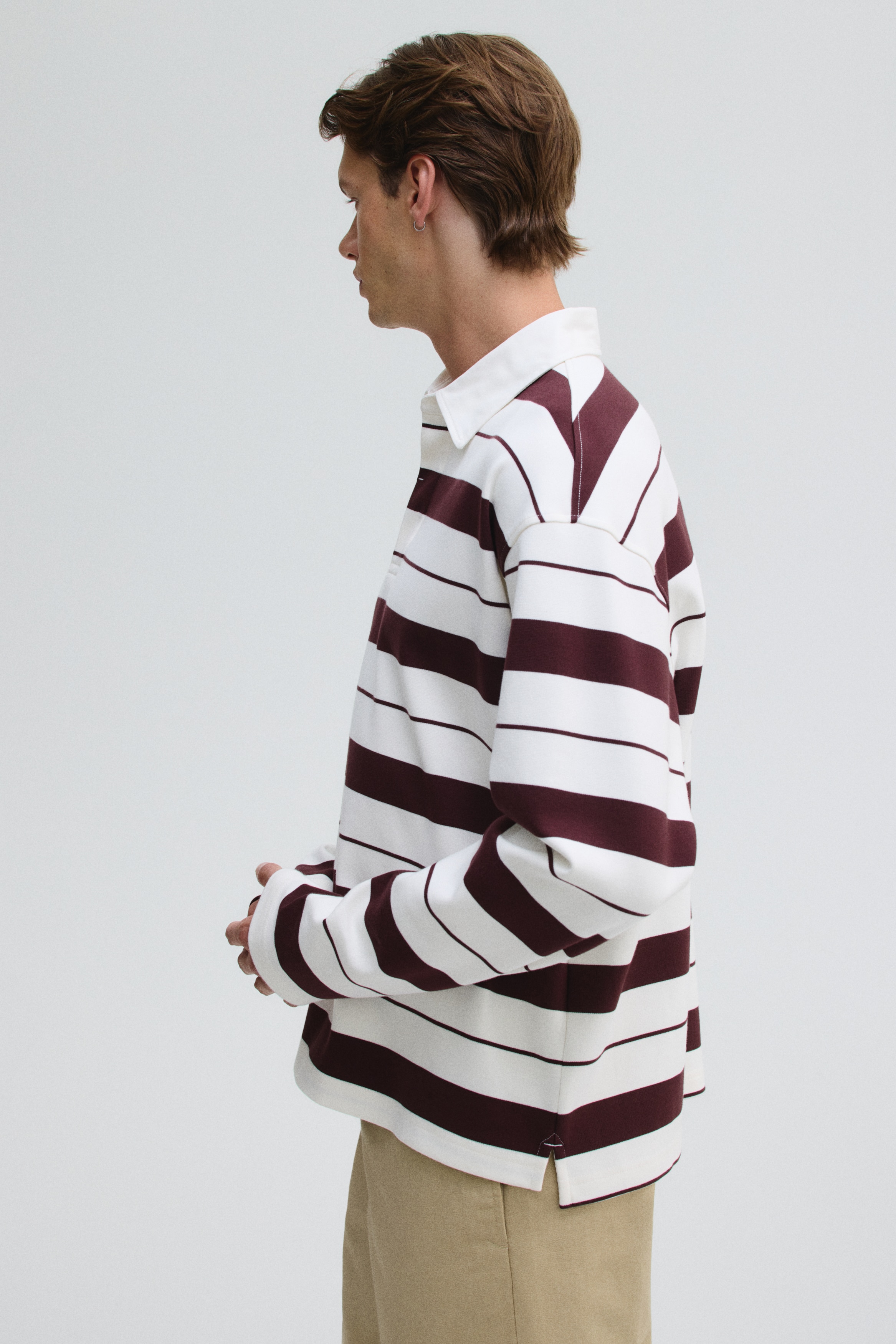 Kearney House ラガーシャツ Mサイズ ブラウンストライプ Kearney House ラガーシャツ Mサイズ ブラウンストライプ