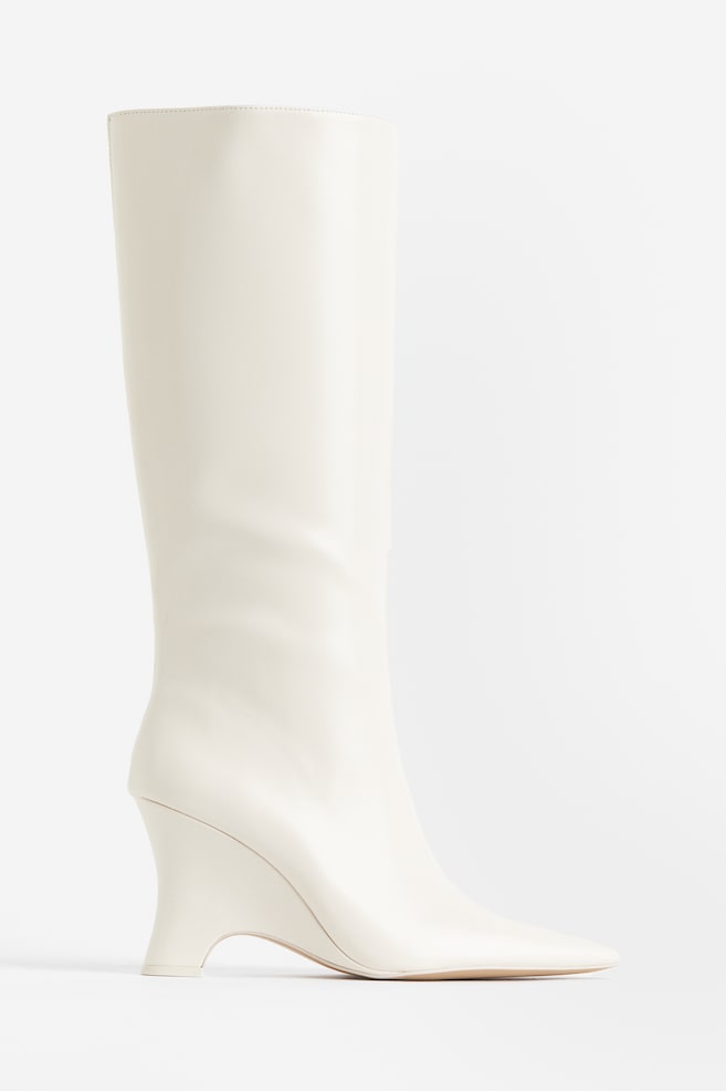 Wedge-heeled boots - White - 1