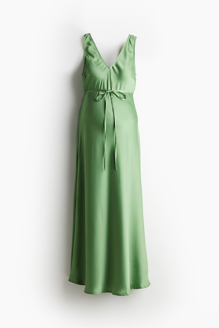 green emerald velvet dress Green Bardot Maternity Dress, Off The Shoulder, Baby Shower, Pregnant Guest Medium / Green main image 0