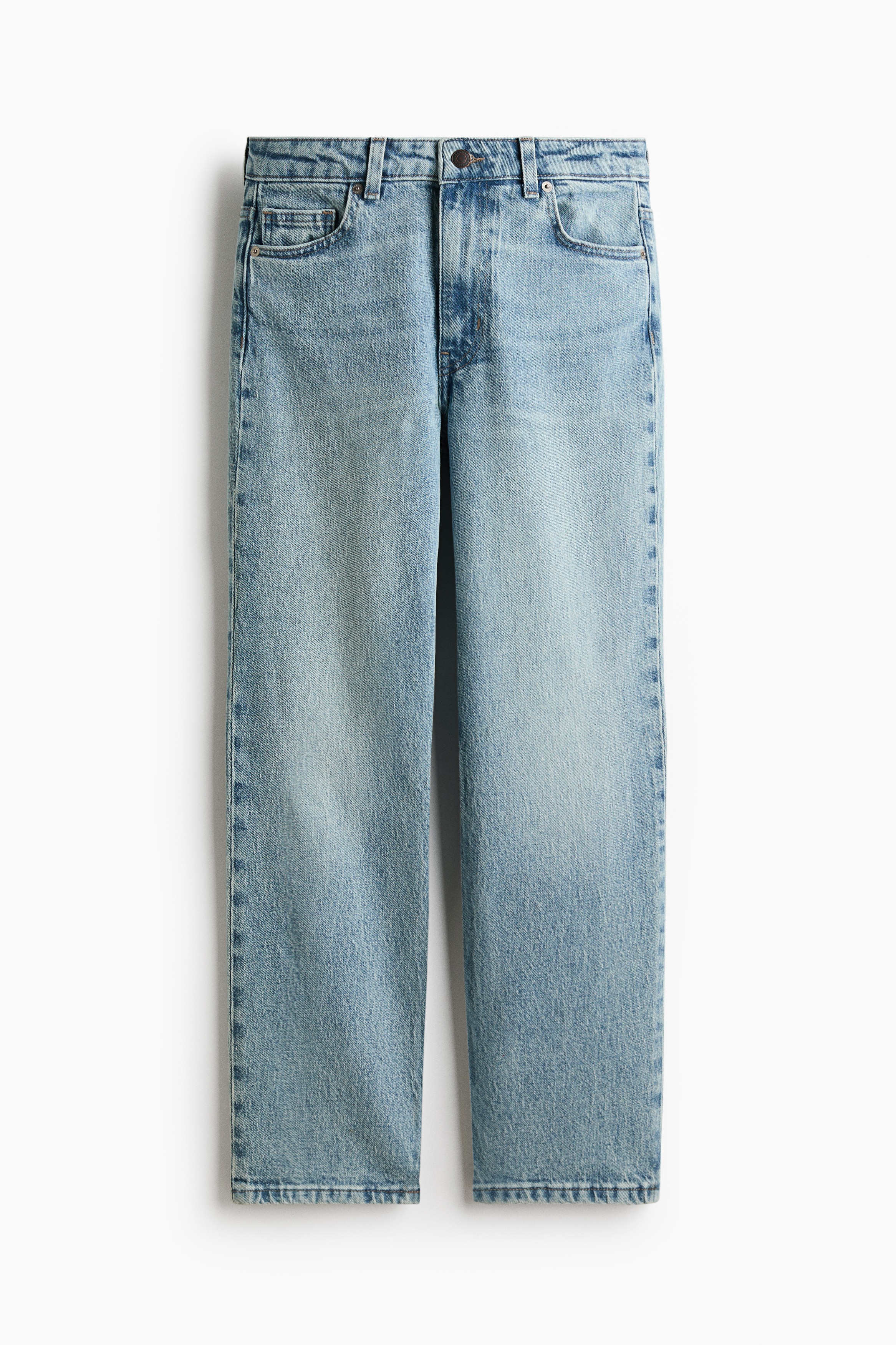 Slim Straight Regular Waist Ankle Jeans-Svetlá džínsovomodrá