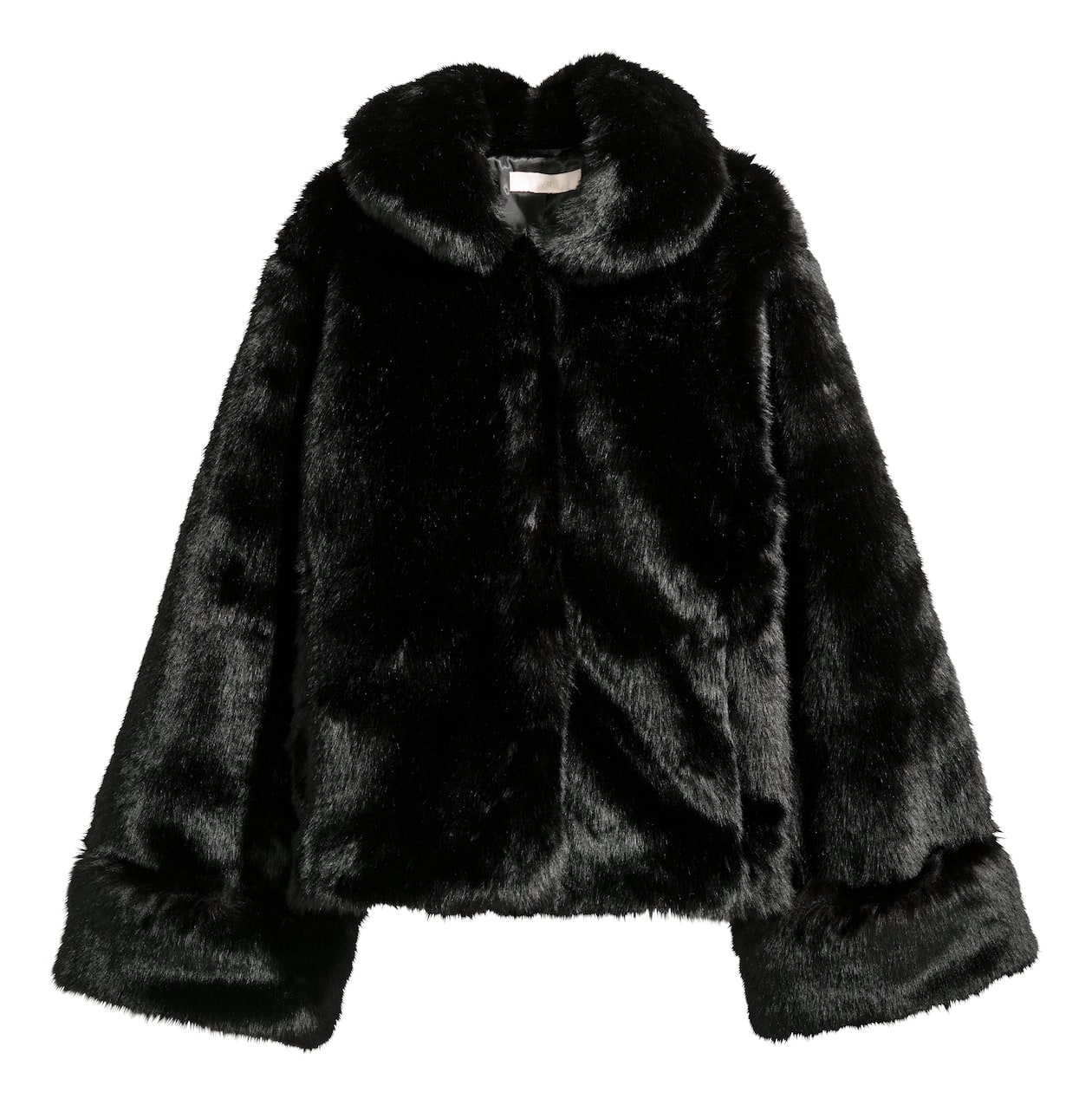 フェイクファー ショートジャケット - ブラック - レディース | H&M JP