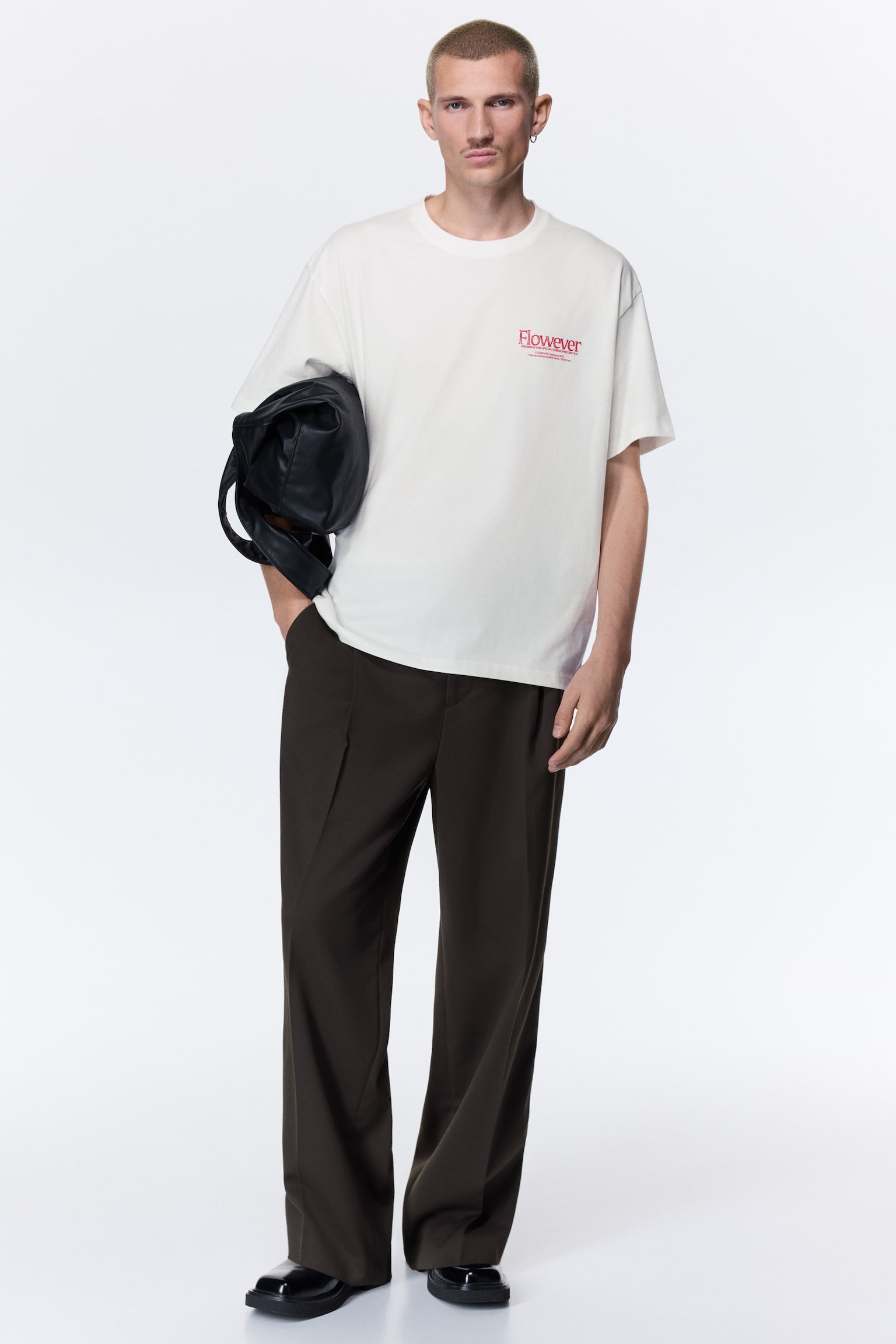 Loose Fit Printed T-shirt - White/Flowever/Brown/Street hoops/Turquoise/Emotional currents/White/Next level ready/Brown/Adapt/Black/Keep the wild/Navy blue/Not All Things Lost/Plum/Handle With Care - 4