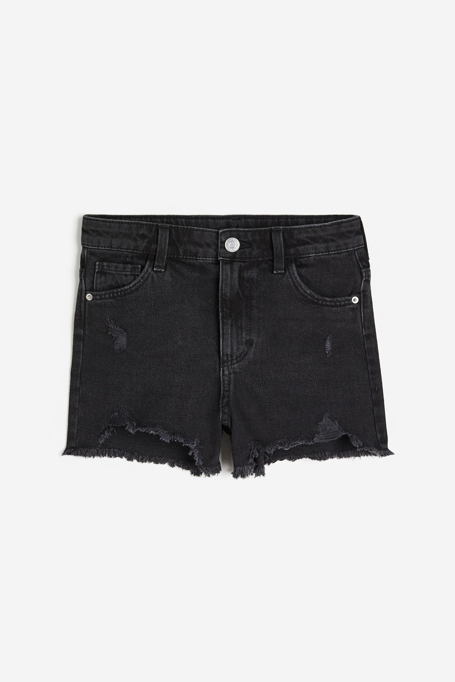 Short en jean Relaxed Fit High - Noir/Bleu denim - 1