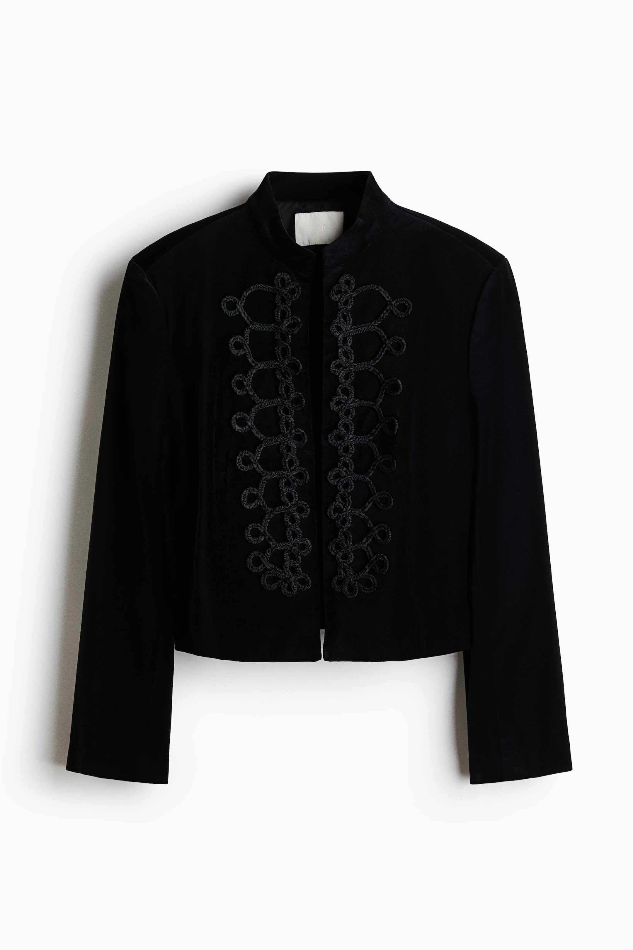 View larger image: Appliquéd velvet jacket - Black - Ladies | H&M 1