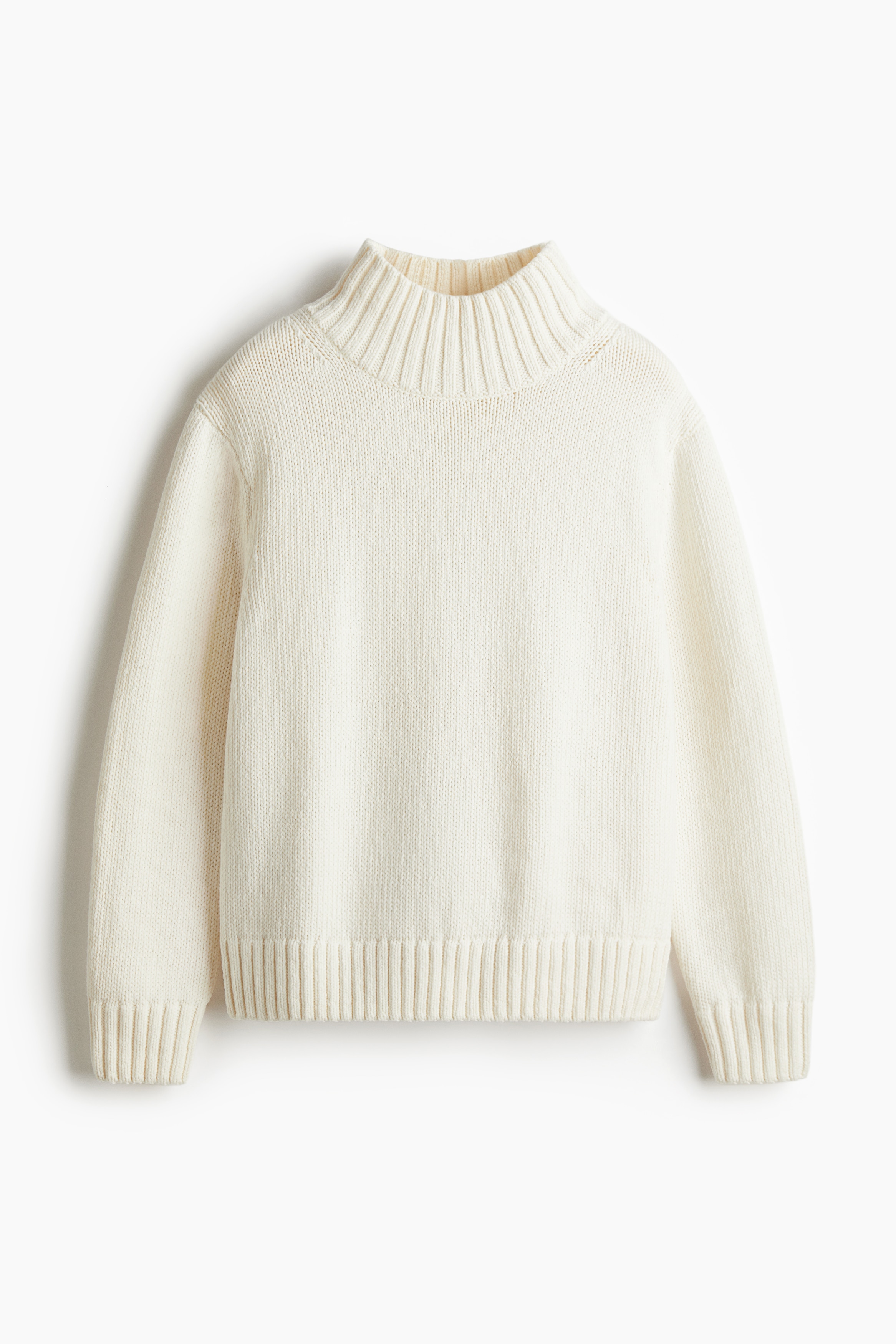 Men's Cream Regular Fit Mock Turtleneck Sweater | H&M CA