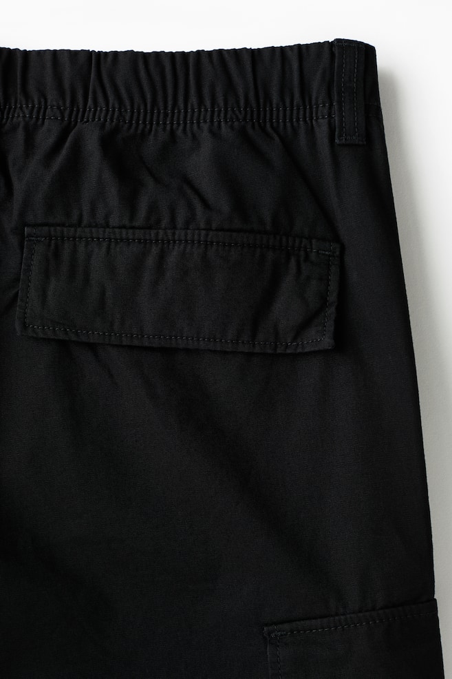 Relaxed-Fit Cotton Cargo Pants-Black - 6