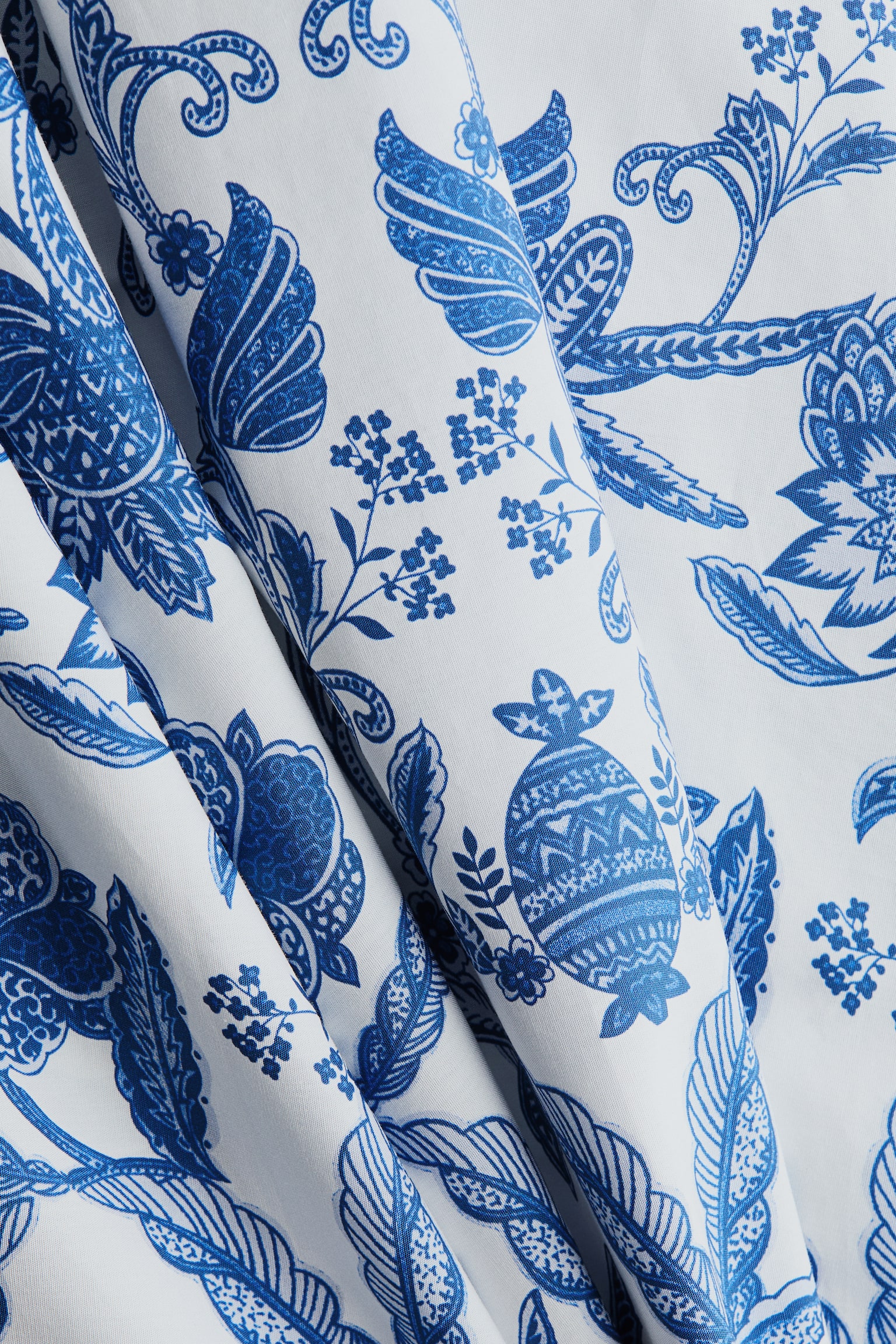Flared cotton poplin skirt - Dark blue/Patterned - 4