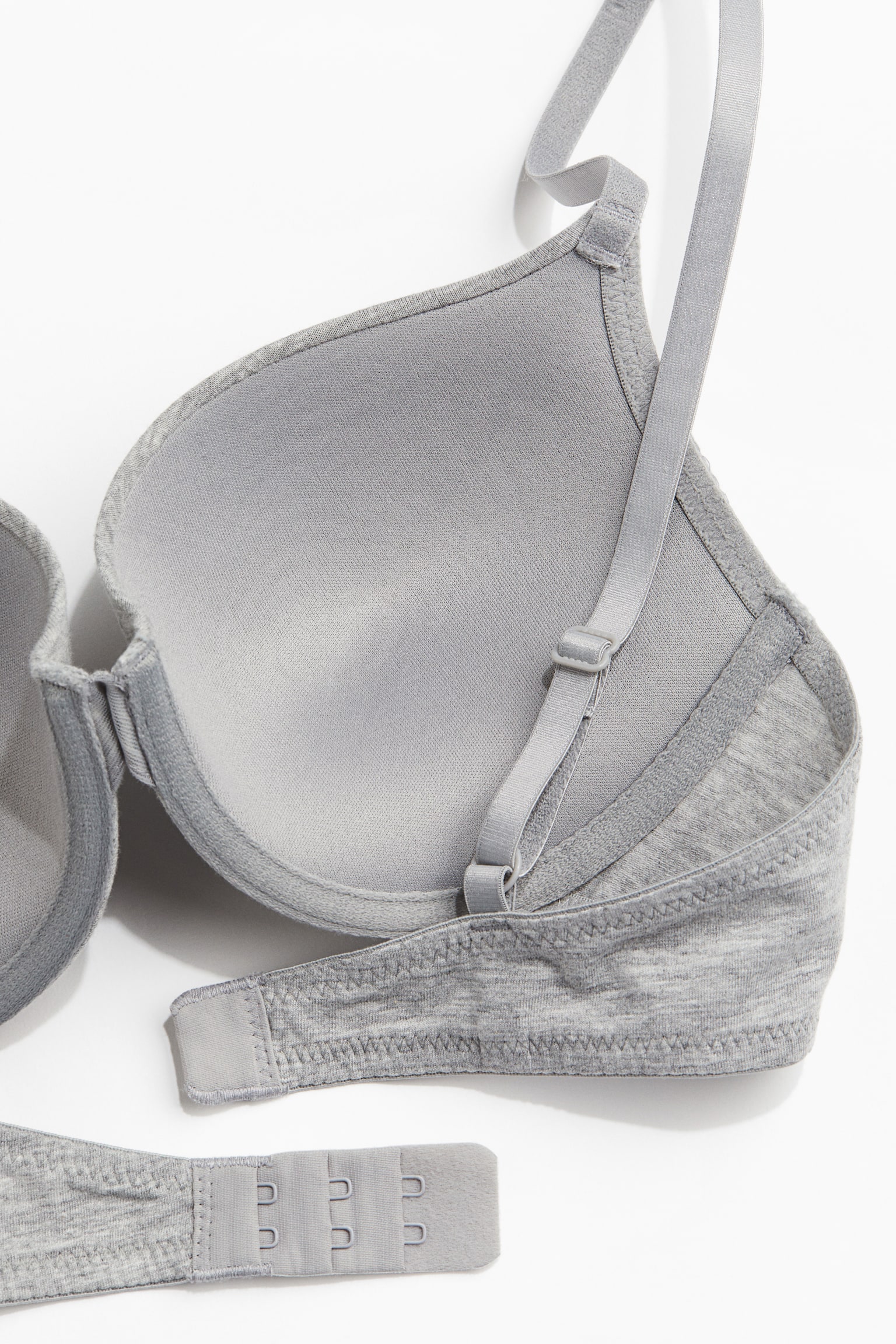 Cotton push-up bra - Light grey marl - 5