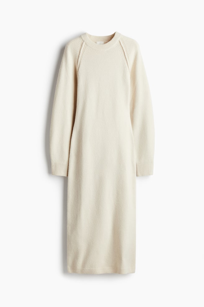 Vestido ajustado de punto - Crema - 1