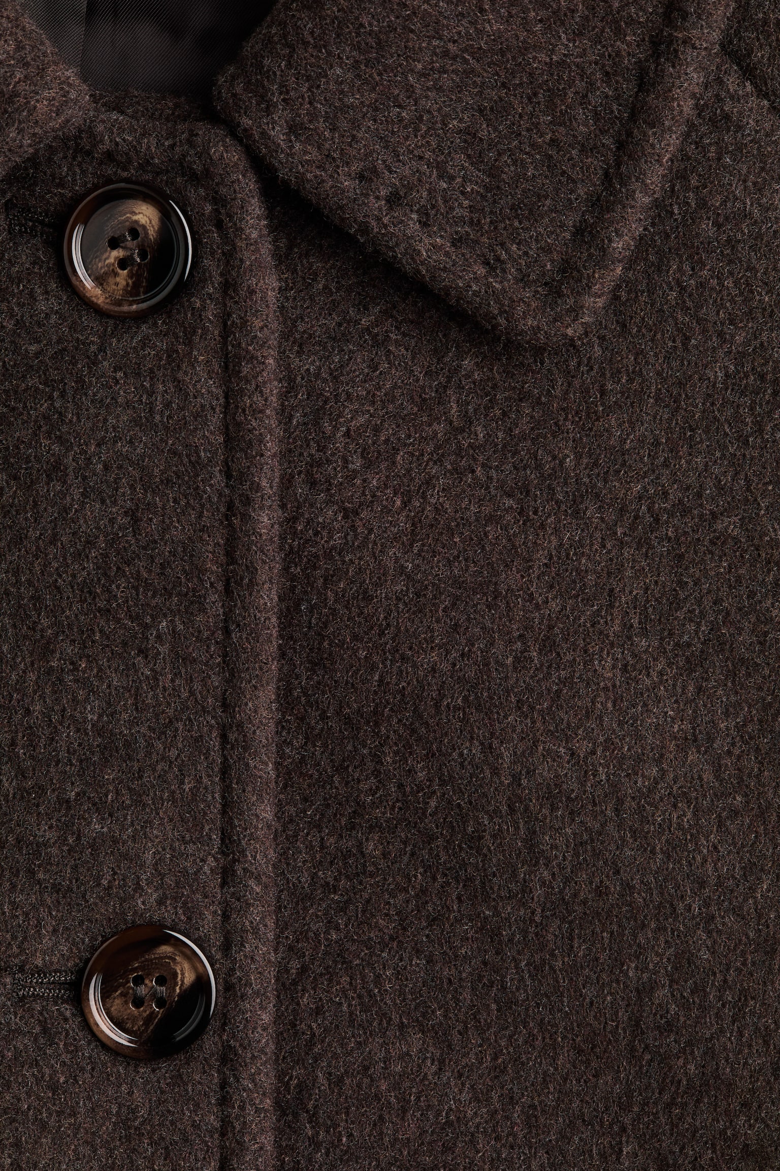 Женское пальто H&M Wool-Blend Car, цвет: Тёмный коричневый — фото 8