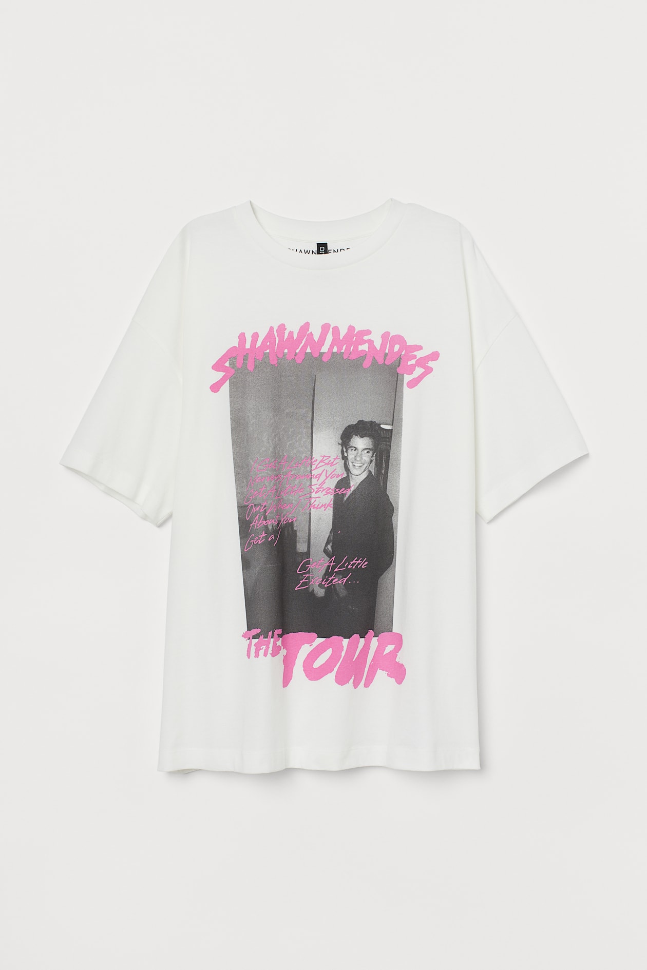 Printed T-shirt - Round Neck - Short sleeve - White/Shawn Mendes ...