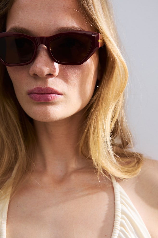 Cat-eye sunglasses - Burgundy/Dark brown/Tortoiseshell-patte - 5