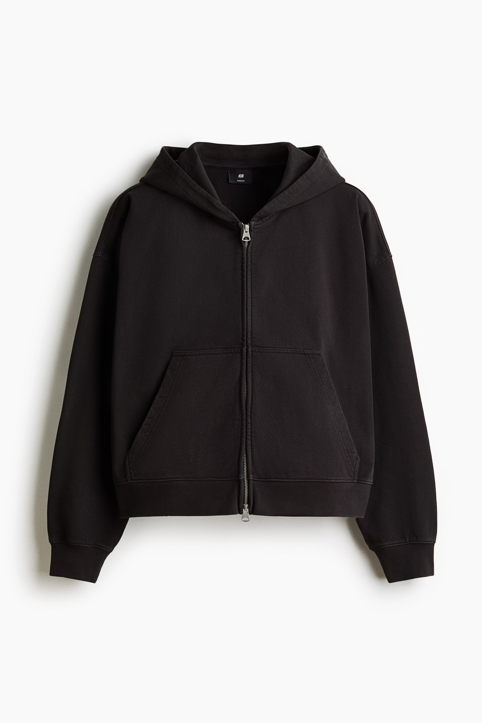 Мужская куртка H&M Oversized Hooded, цвет: Чёрный — фото 1