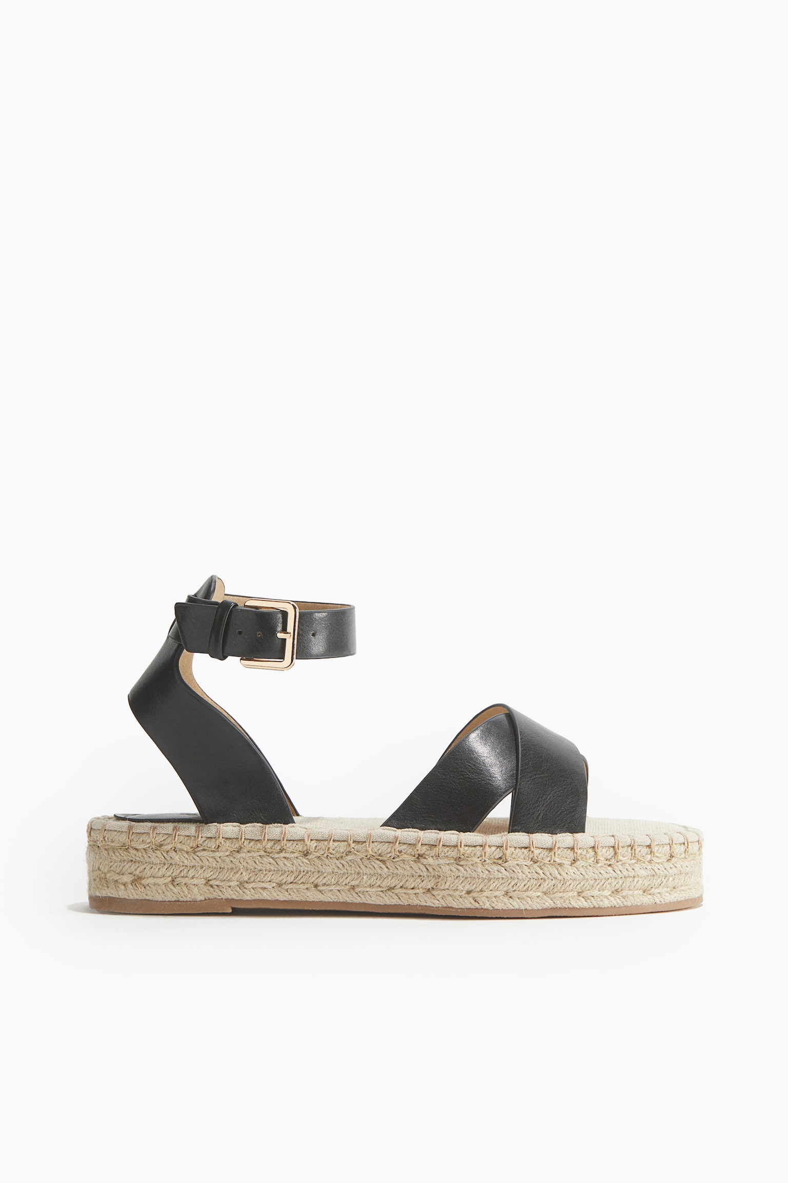 Espadrille Sandals - Black/Beige - 2