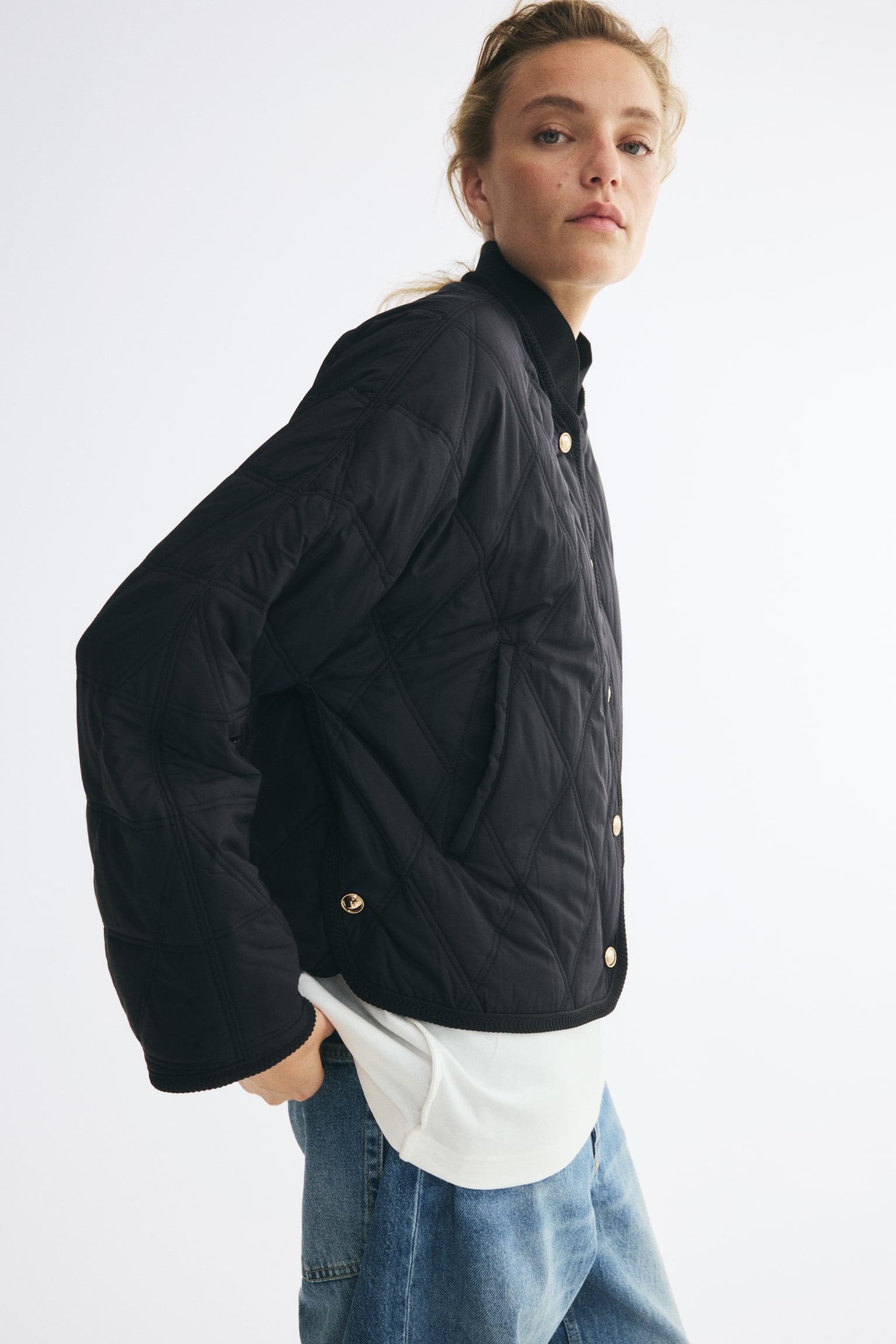 Женская куртка H&M Thermolite® Quilted, цвет: Чёрный — фото 4