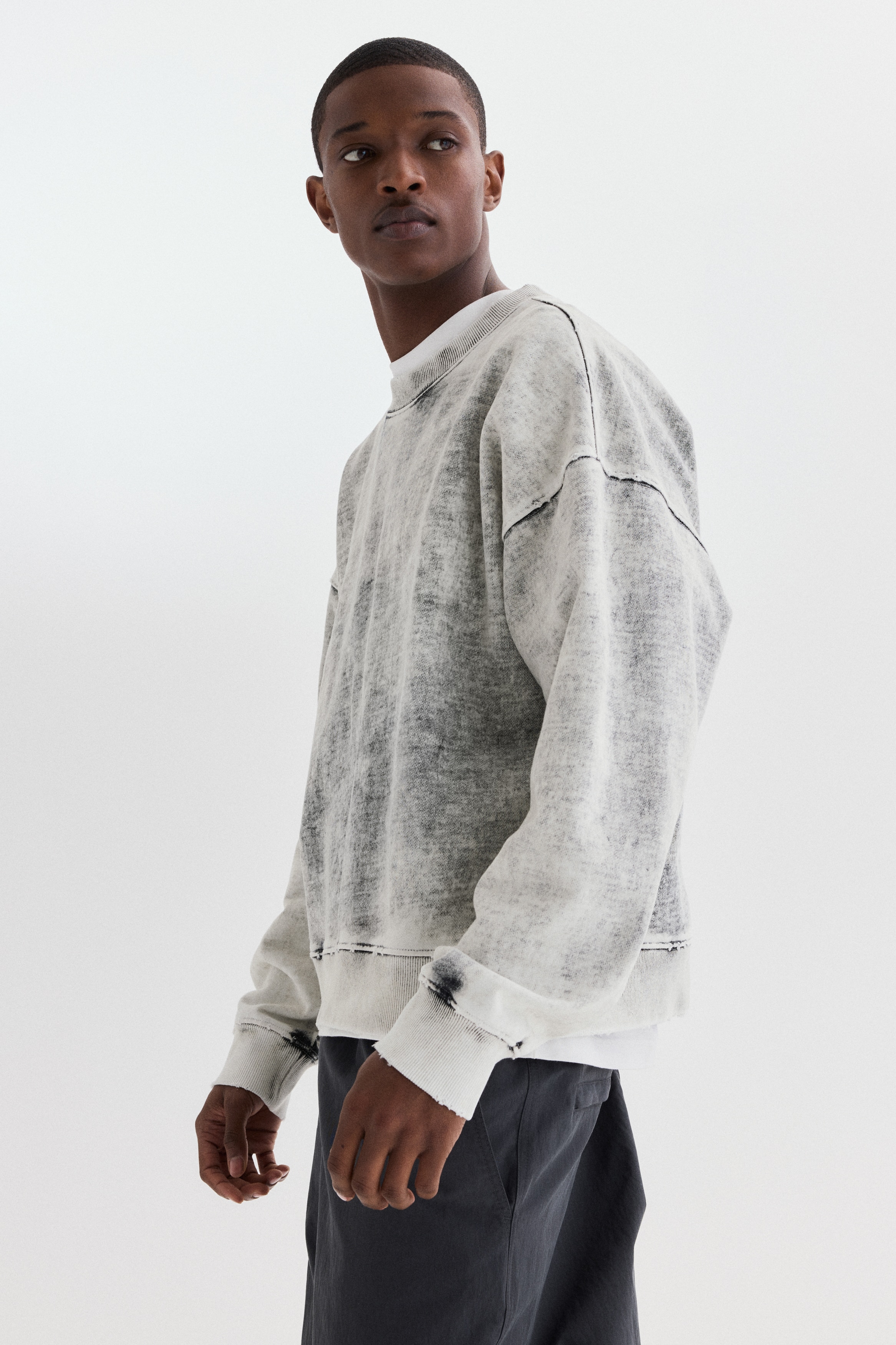 Soluk Görünümlü Sweatshirt Oversized Fit - Gri - ERKEK | H&M TR