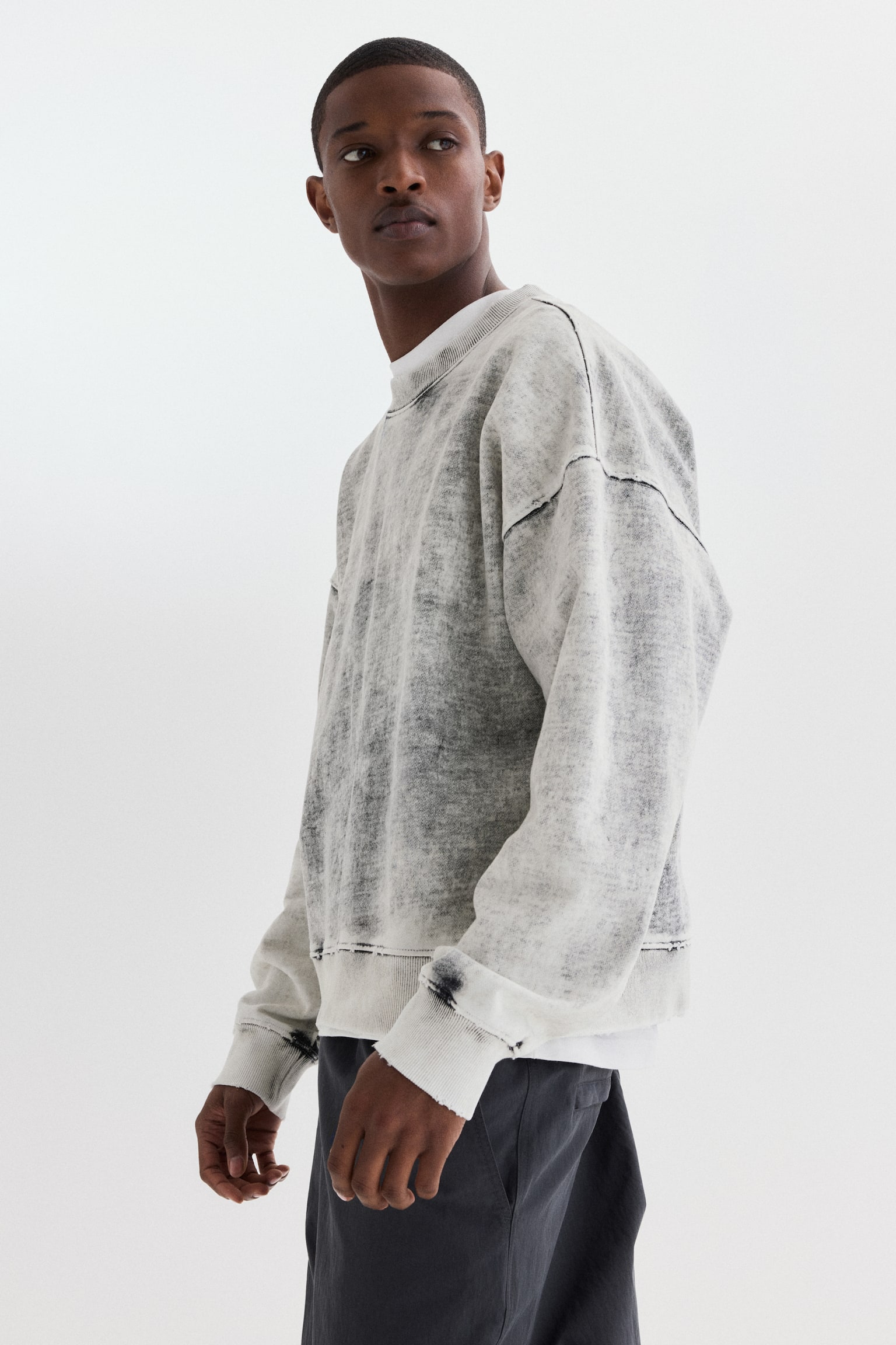 Oversized Fit Washed sweatshirt - Grey - 3