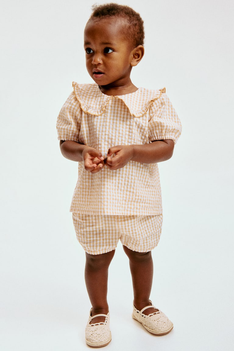 Baby - Cream/Floral 3-Piece Cotton Set - Size: 92 (1 -2Y) - H&M