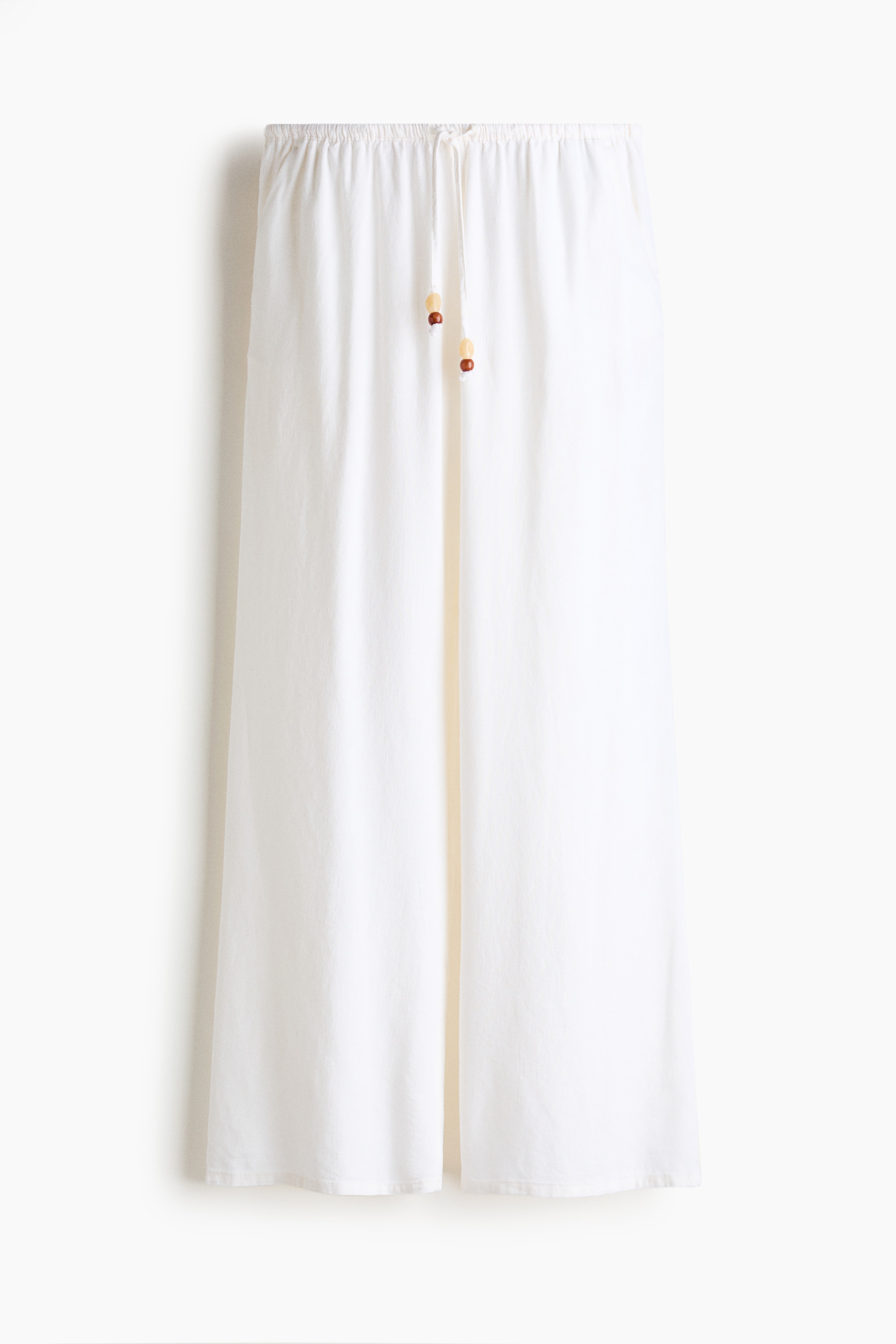 Pantalón en mezcla de lino con cordón de ajuste