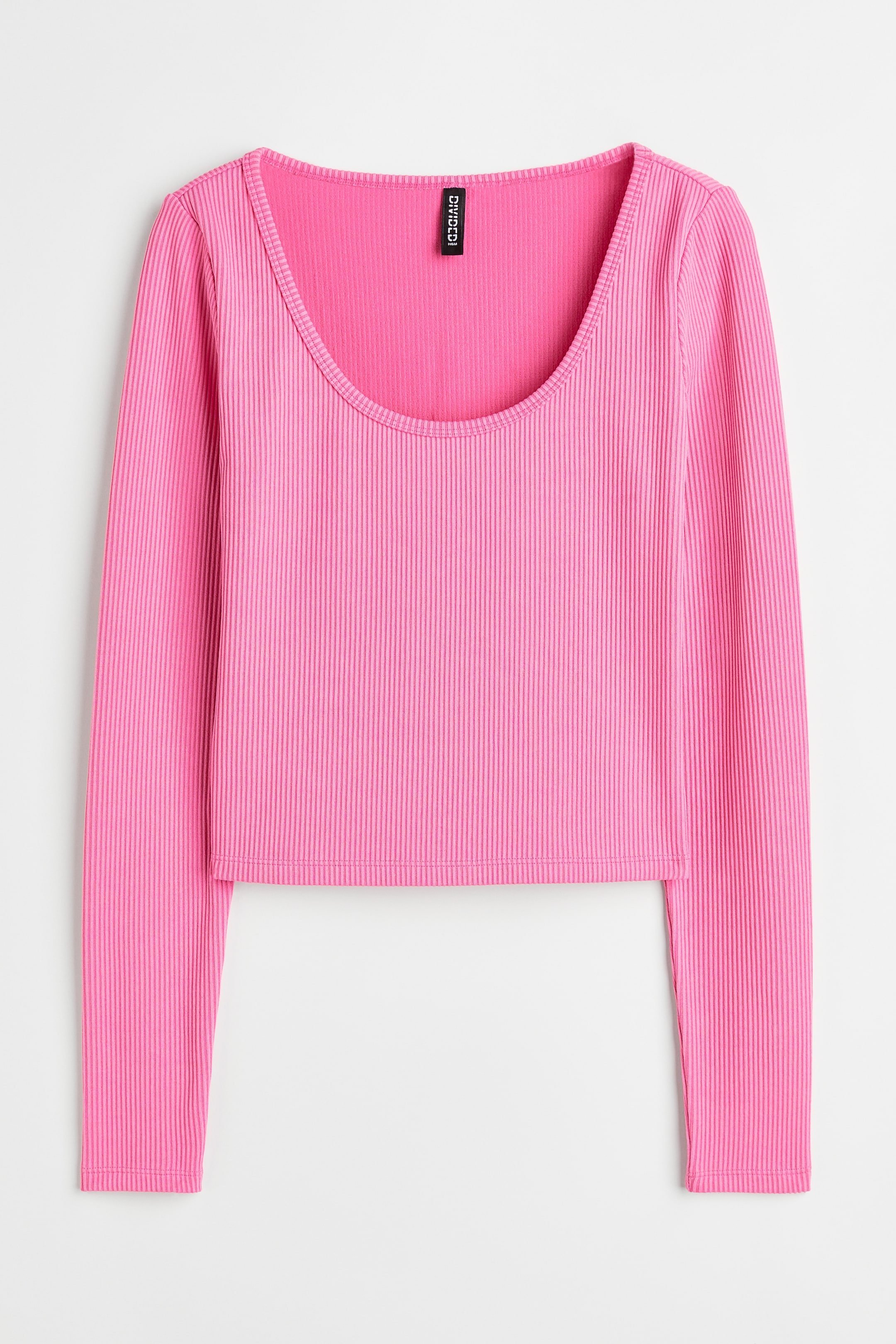 Grotere afbeelding bekijken: Top van geribd tricot - Roze - DAMES | H&M BE 1