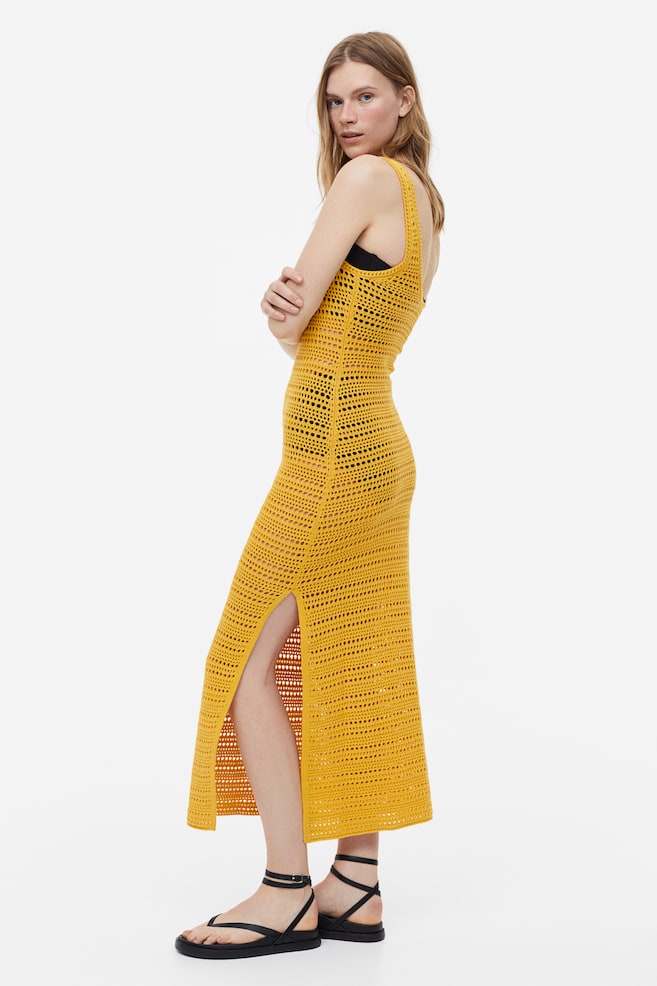 Crochet-look dress - Yellow/Cream - 6