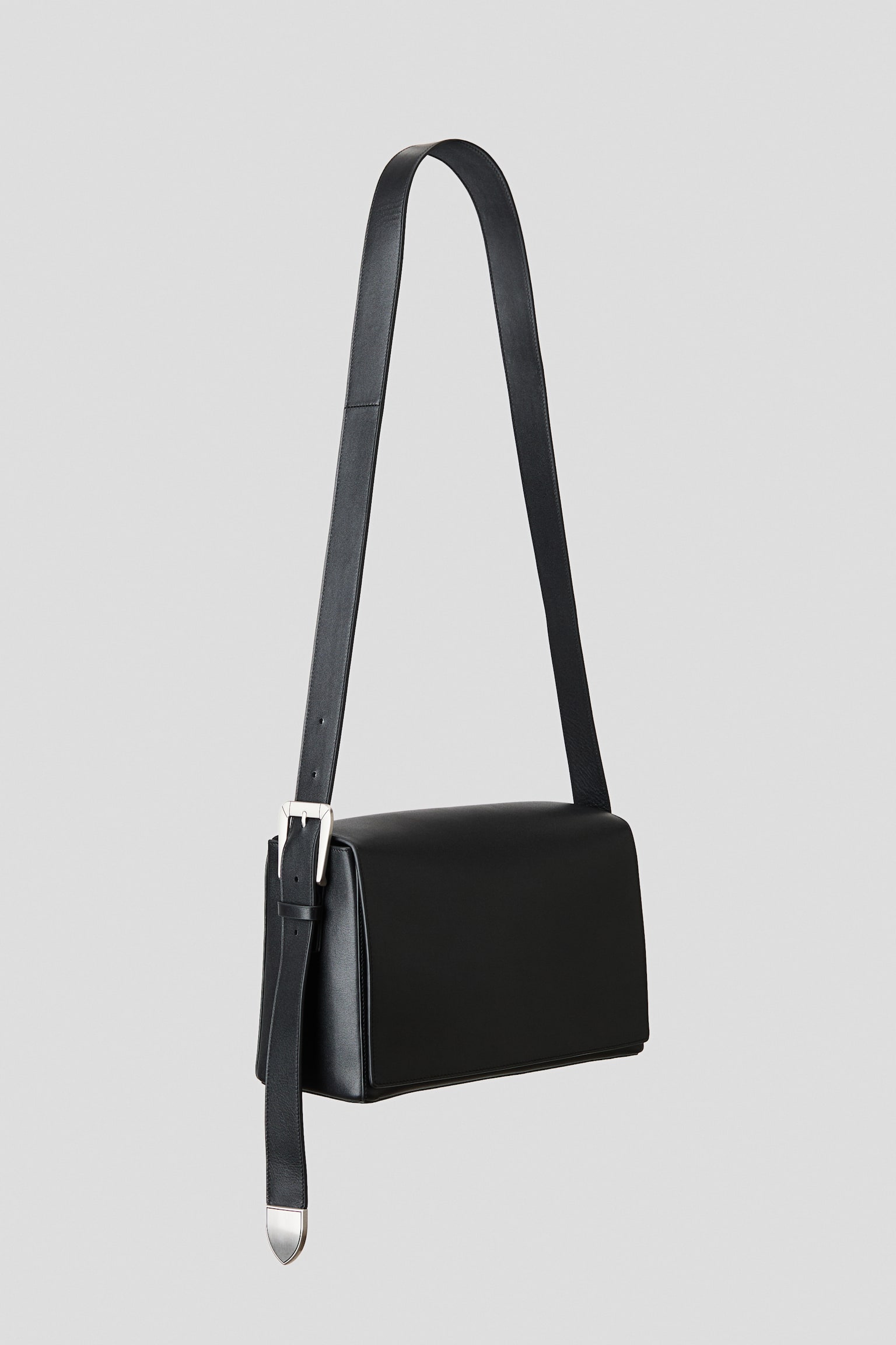 Leather crossbody bag - Black - 1