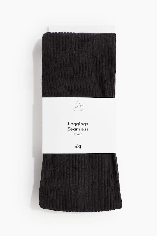 Seamless leggings - Black/Black/Light grey marl - 1