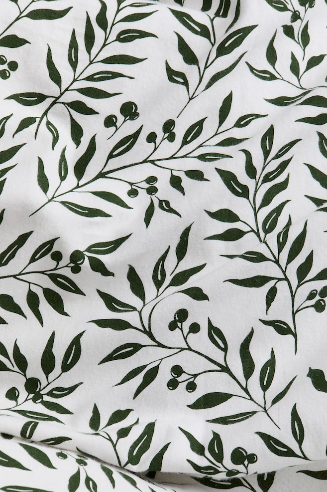 Twin Flannel Duvet Cover Set - Dark green/mistletoe - 4