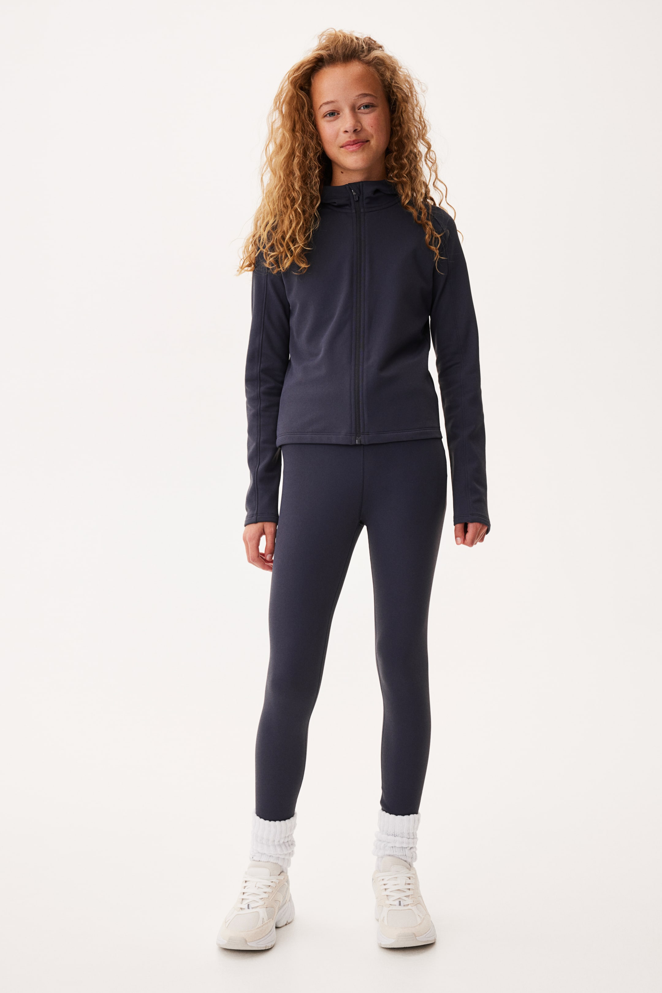 Warm Mid-Layer Hooded Activewear Jacket