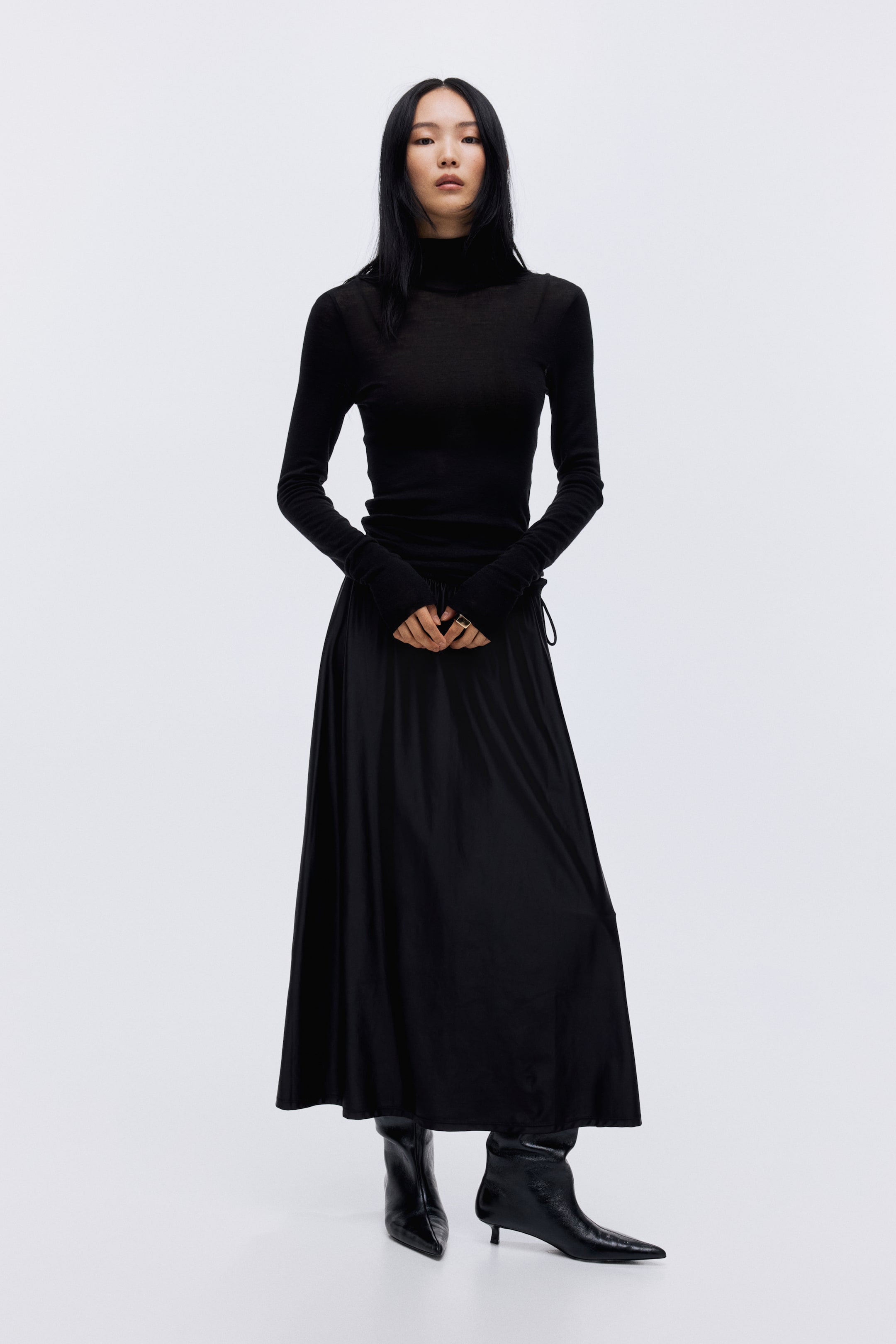 Agrandir l'image: Jupe avec cordon de serrage - Black - FEMME | H&M CH 2