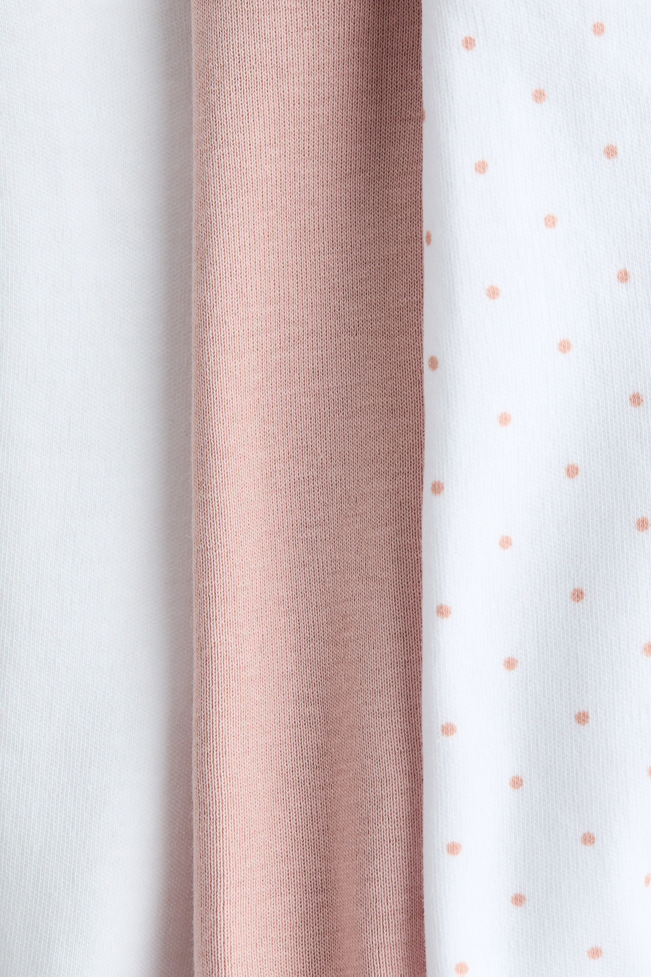 הצגת תמונה גדולה יותר: מארז 3 זוגות מכנסי טייץ עם קפל במותן - ורוד פודרה/נקודות - Kids | H&M IL 2