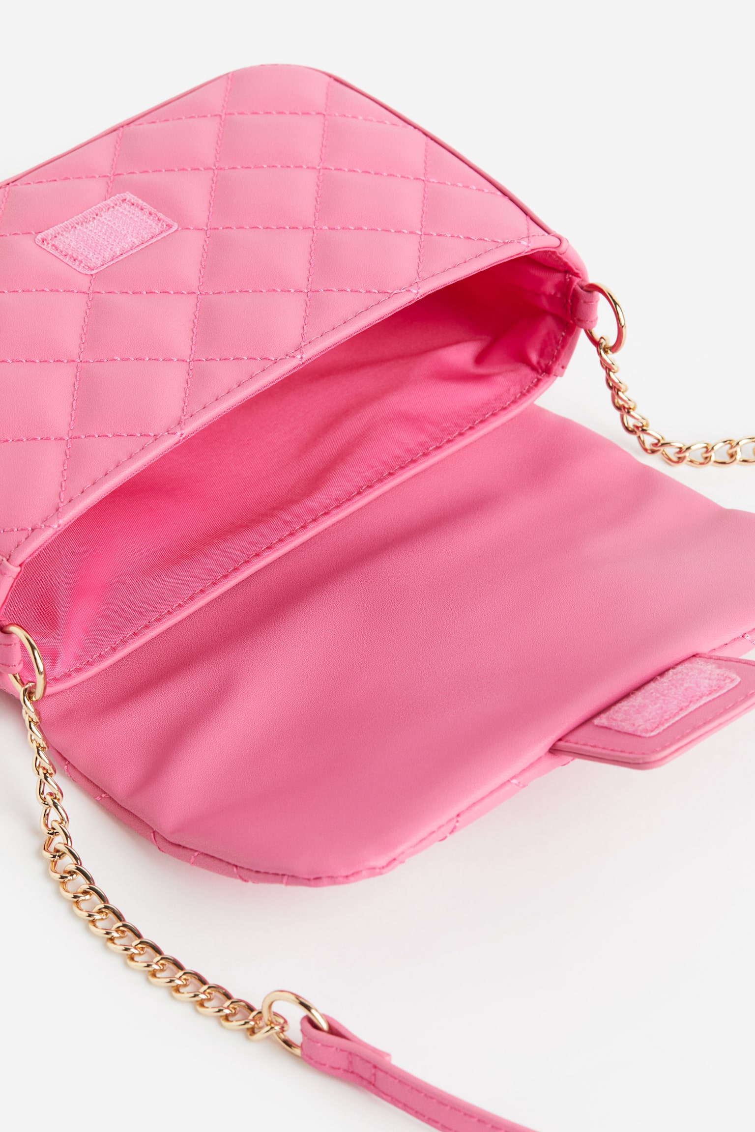 Quilted Shoulder Bag - Pink/Beige/Check/Gold colour/Powder pink - 2