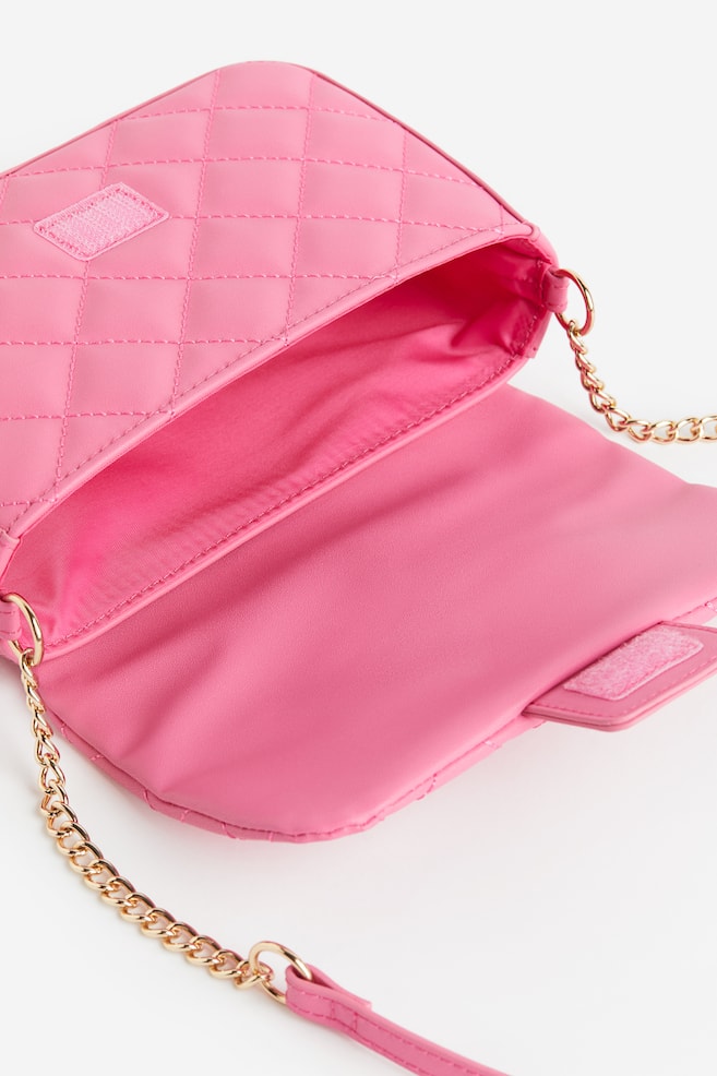 Quilted shoulder bag - Pink/Silver-coloured/Beige/Checked/Dark red - 2